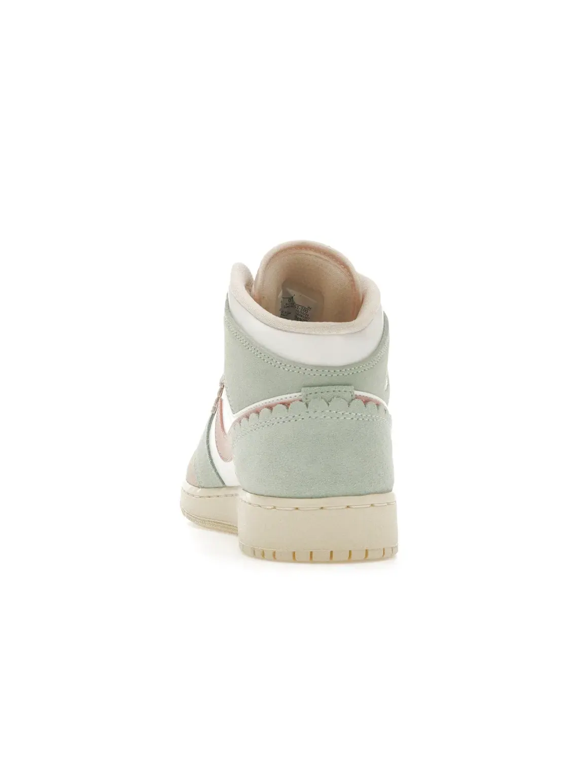 Детские кроссовки для мальчиков и девочек кожаные Jordan 1 Mid SE Pink Oxford Jordan — изображение 4 из 4, белый///розовый