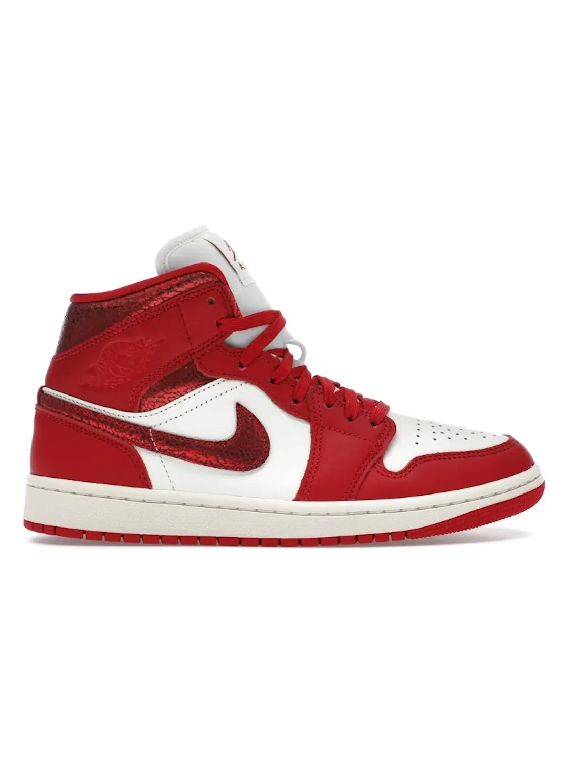 Женские кроссовки с треснувшей кожей Jordan 1 Mid SE Jordan — изображение 1 из 4, красный/красный