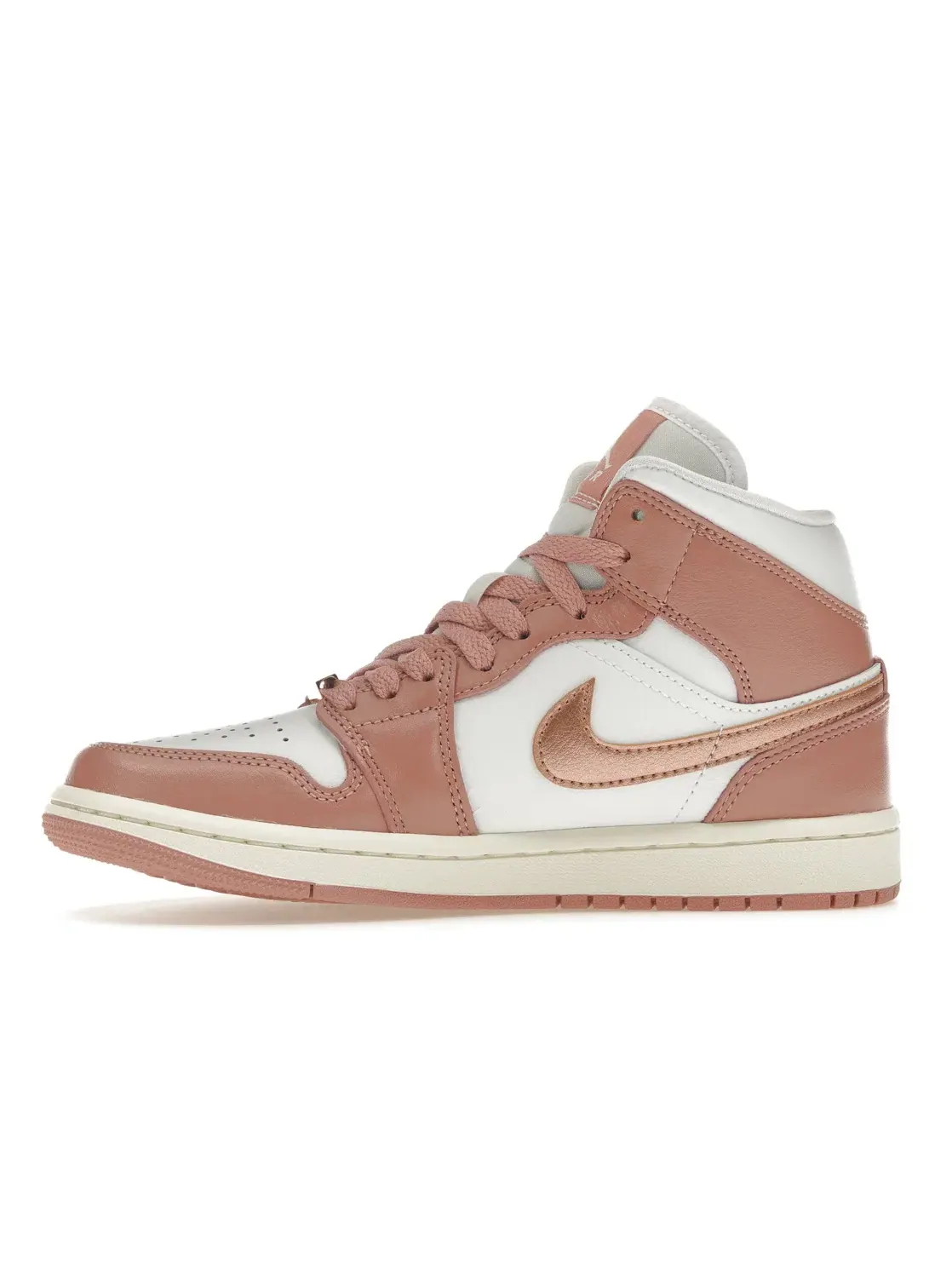 Женские кроссовки с блестящими элементами Jordan 1 Mid SE Red Stardust Jordan — изображение 3 из 4, красный/белый//металлик