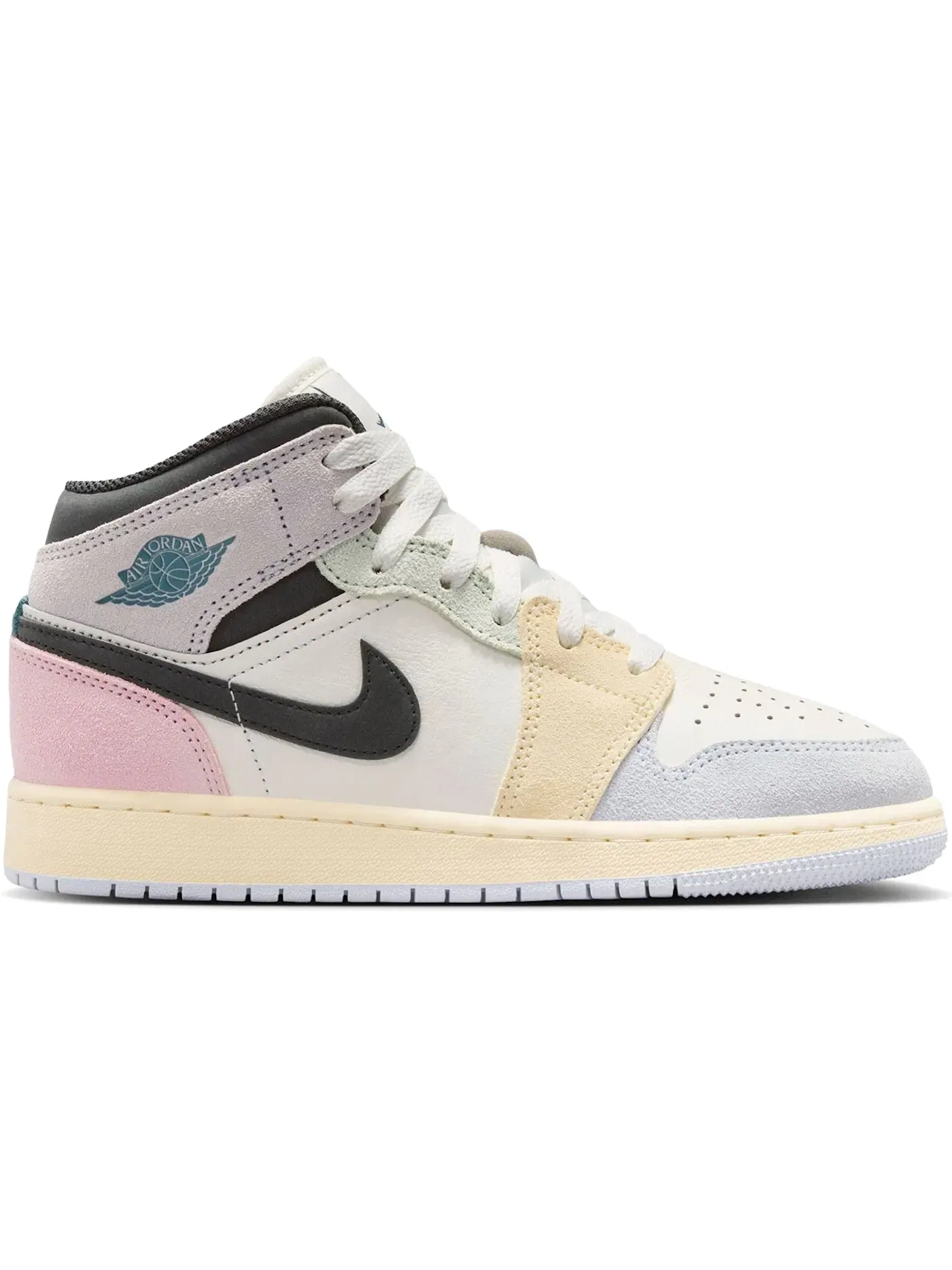 Детские кроссовки с принтом Jordan 1 Mid SE Jordan, Sail/Iced Jade/Anthracite/Jade Aura — изображение 1 из 1