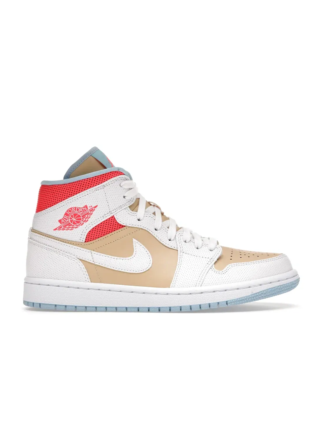 Женские кроссовки с замшевым и кожаным верхом Jordan 1 Mid SE — изображение 1 из 4, белый--синий