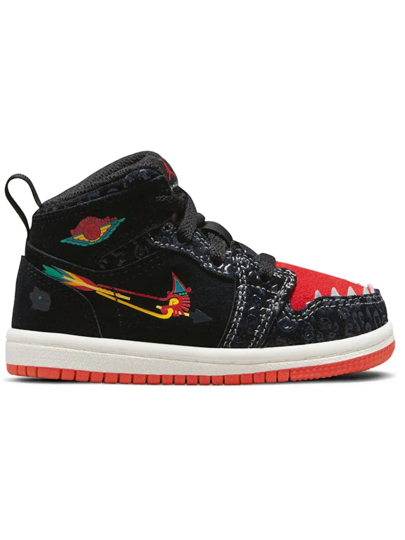 Детские кроссовки с высоким берцем Jordan 1 Mid SE Jordan — изображение 1 из 1, черный//зеленый/красный