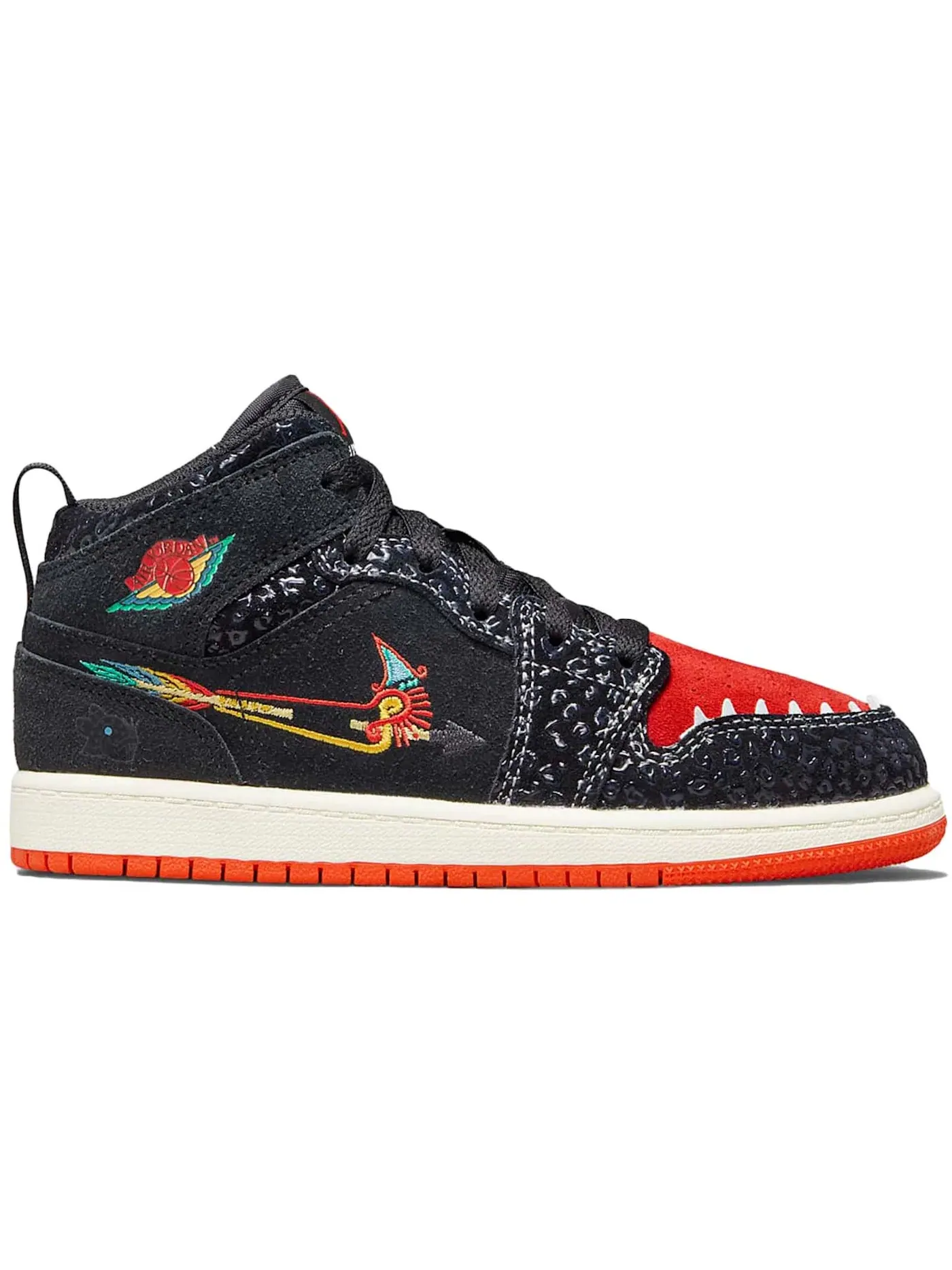 Детские кроссовки Lifestyle с высоким берцем Jordan 1 Mid SE Jordan — изображение 1 из 1, черный//зеленый/красный
