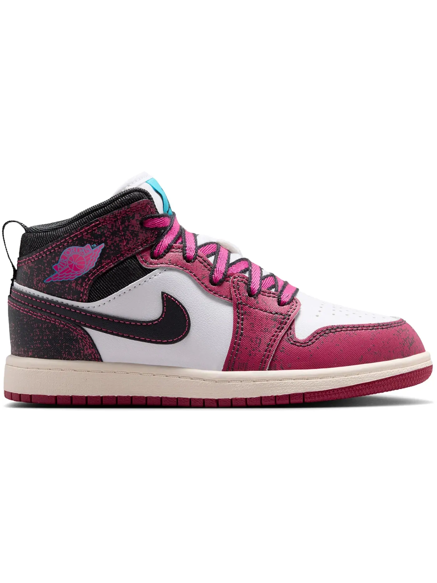 Детские кроссовки Lifestyle Jordan 1 Mid SE Sweet Beet Off Noir Jordan — изображение 1 из 1, черный/белый/розовый