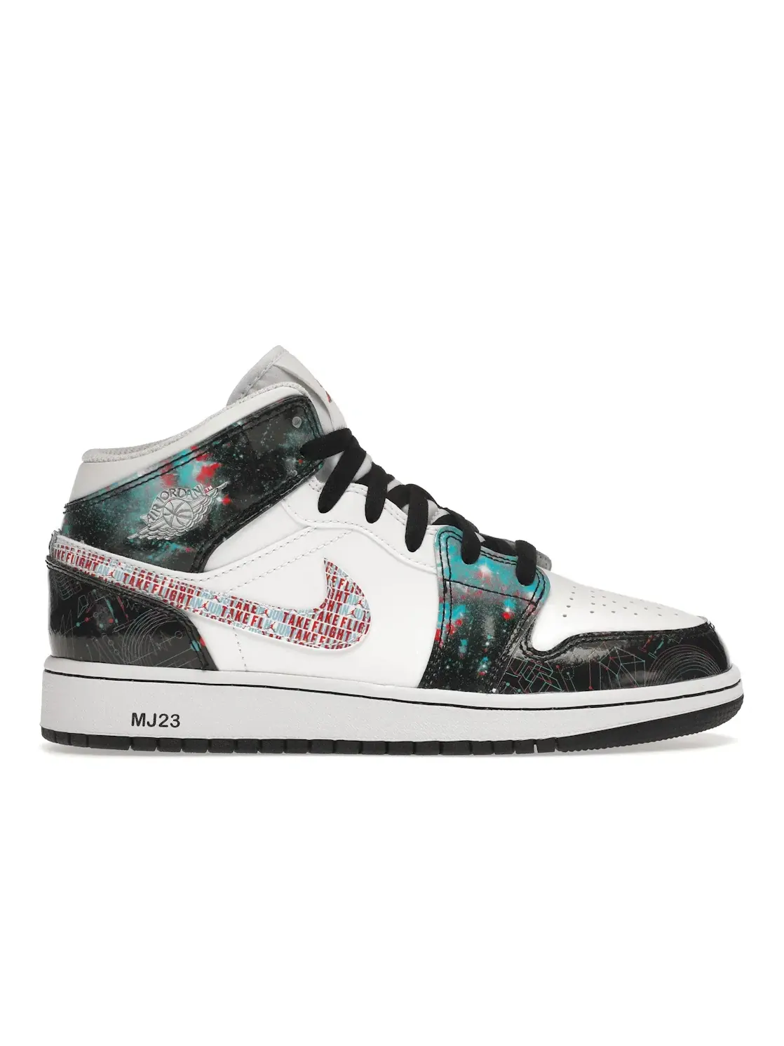 Детские кроссовки Lifestyle с принтом Jordan 1 Mid SE Take Flight Jordan — изображение 1 из 4, белый/яркий-синий