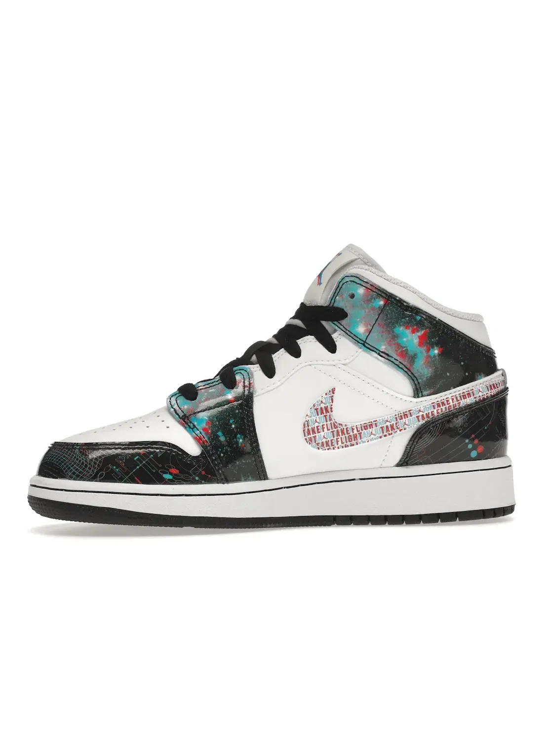 Детские кроссовки Lifestyle с принтом Jordan 1 Mid SE Take Flight Jordan — изображение 3 из 4, белый/яркий-синий