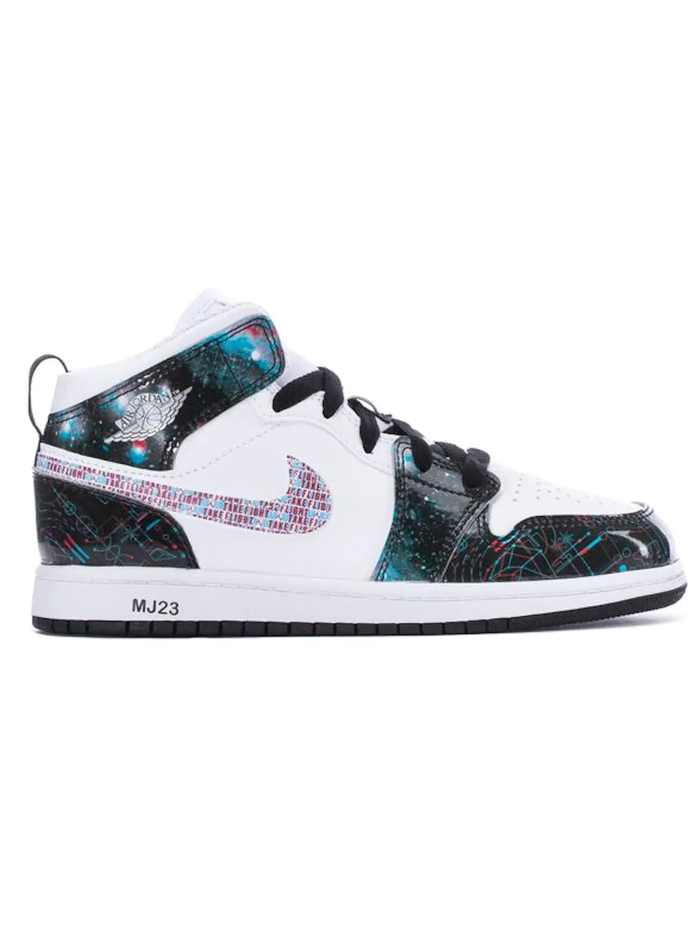Детские кроссовки с принтом Jordan 1 Mid SE Jordan — изображение 1 из 1, белый/яркий-синий