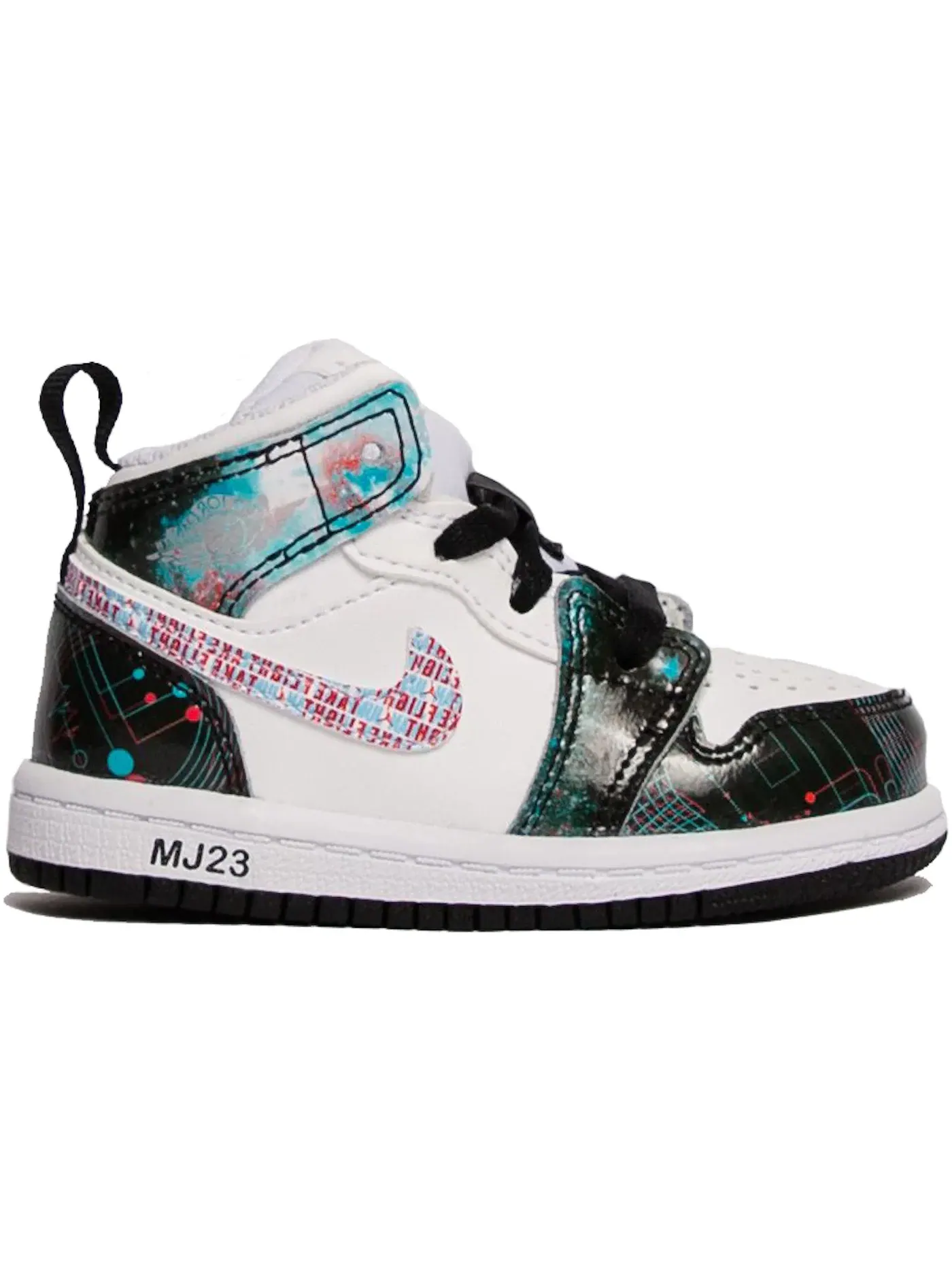Детские кроссовки с кожаным верхом Jordan 1 Mid SE Jordan — изображение 1 из 1, белый/яркий-синий