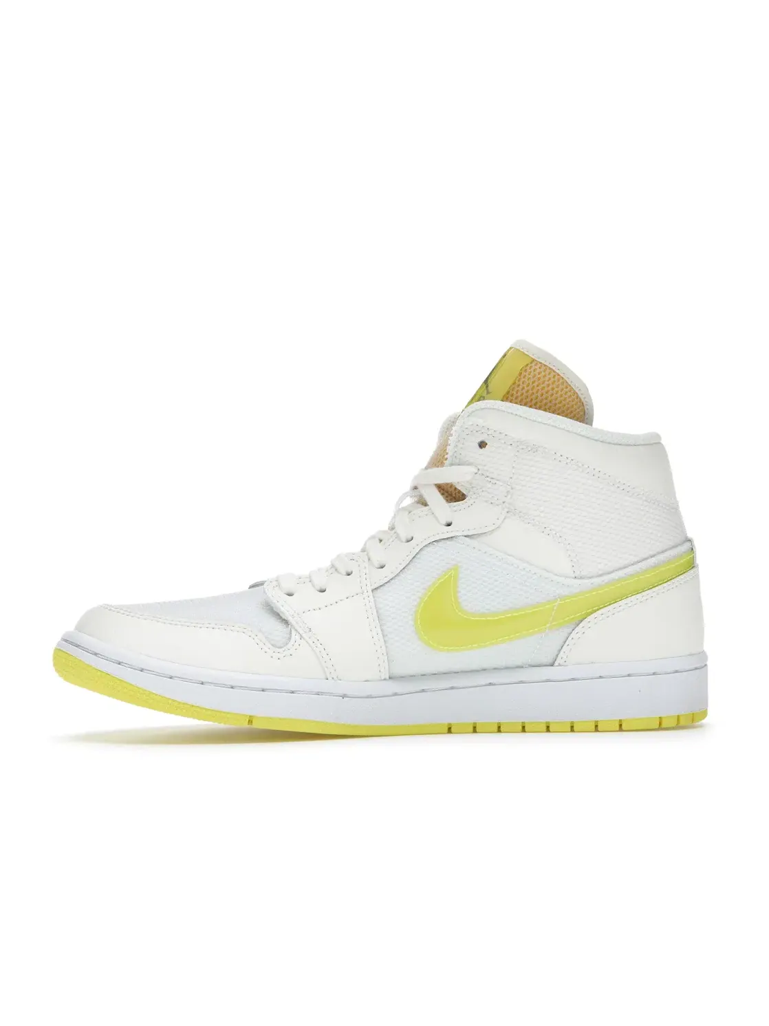 Женские кроссовки с сетчатым верхом Jordan 1 Mid SE — изображение 3 из 4, светлый желтый/белый