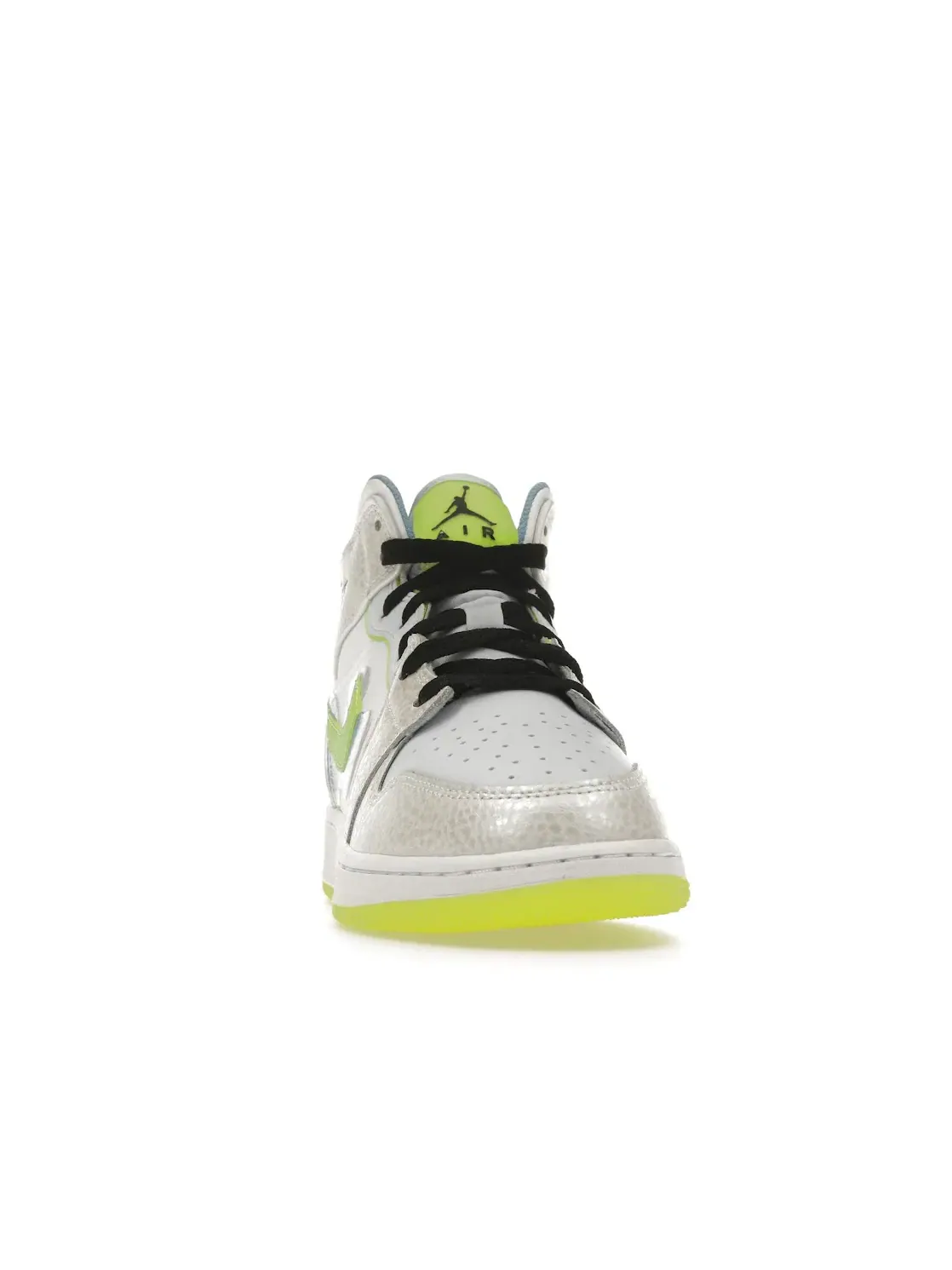 Детские кроссовки с принтом Jordan 1 Mid SE Warped Swoosh Jordan — изображение 2 из 4, платиновый/синий/синий