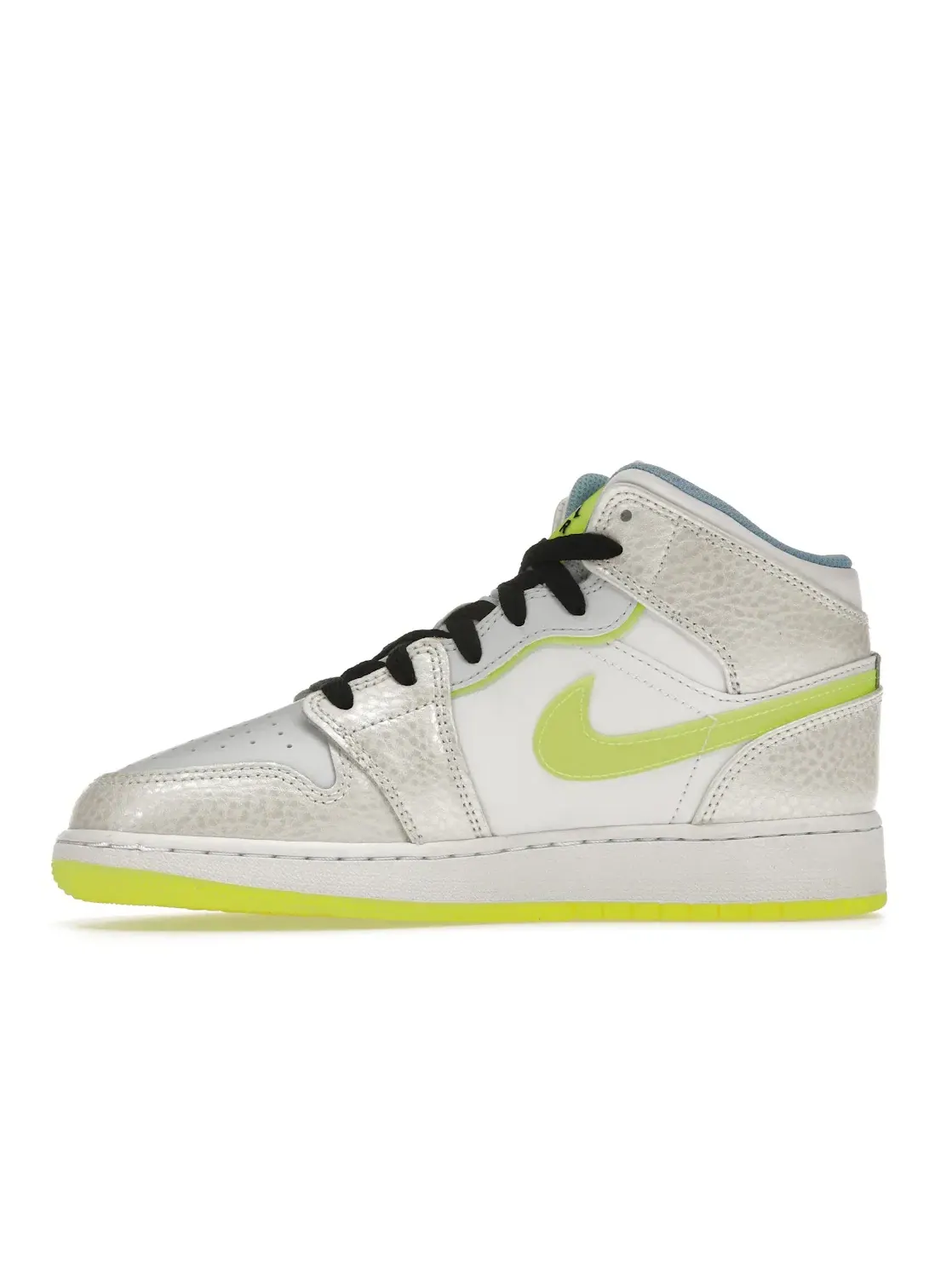 Детские кроссовки с принтом Jordan 1 Mid SE Warped Swoosh Jordan — изображение 3 из 4, платиновый/синий/синий