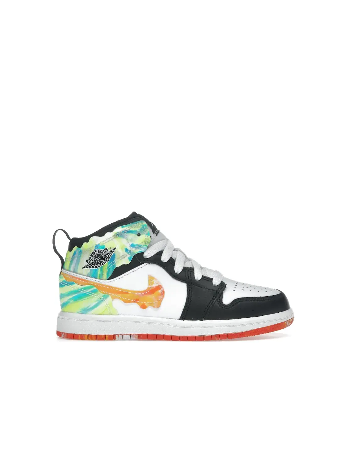Детские кроссовки Lifestyle с волнистым дизайном Jordan 1 Mid SE Wavy Jordan — изображение 1 из 4, черный/белый-оранжевый