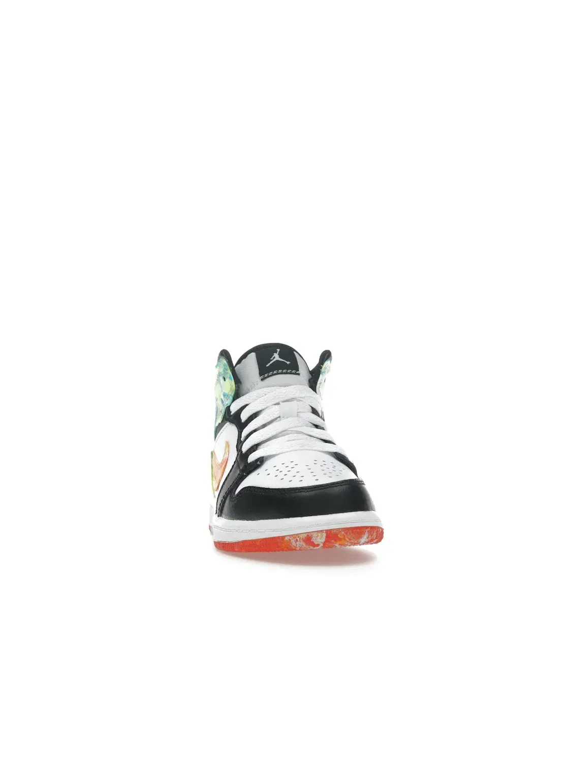 Детские кроссовки Lifestyle с волнистым дизайном Jordan 1 Mid SE Wavy Jordan — изображение 2 из 4, черный/белый-оранжевый
