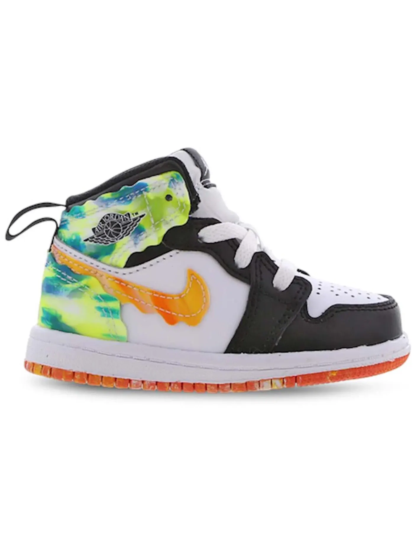 Детские кроссовки Lifestyle с цветным акцентом Jordan 1 Mid SE Jordan — изображение 1 из 1, черный/белый-оранжевый