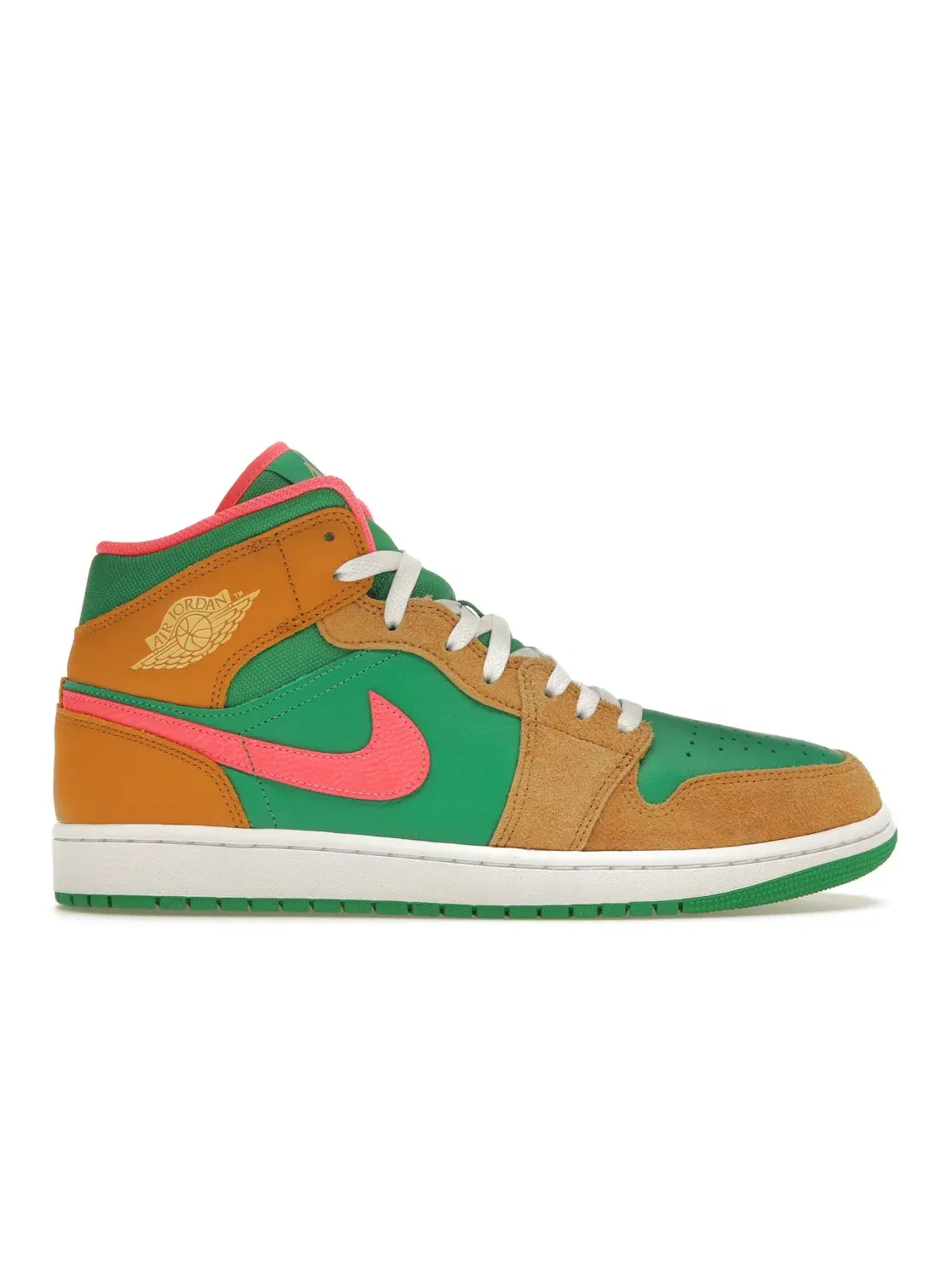 Мужские кроссовки Lifestyle Jordan 1 Mid SE Wheat/Lucky Green-Watermelon-White — изображение 1 из 4