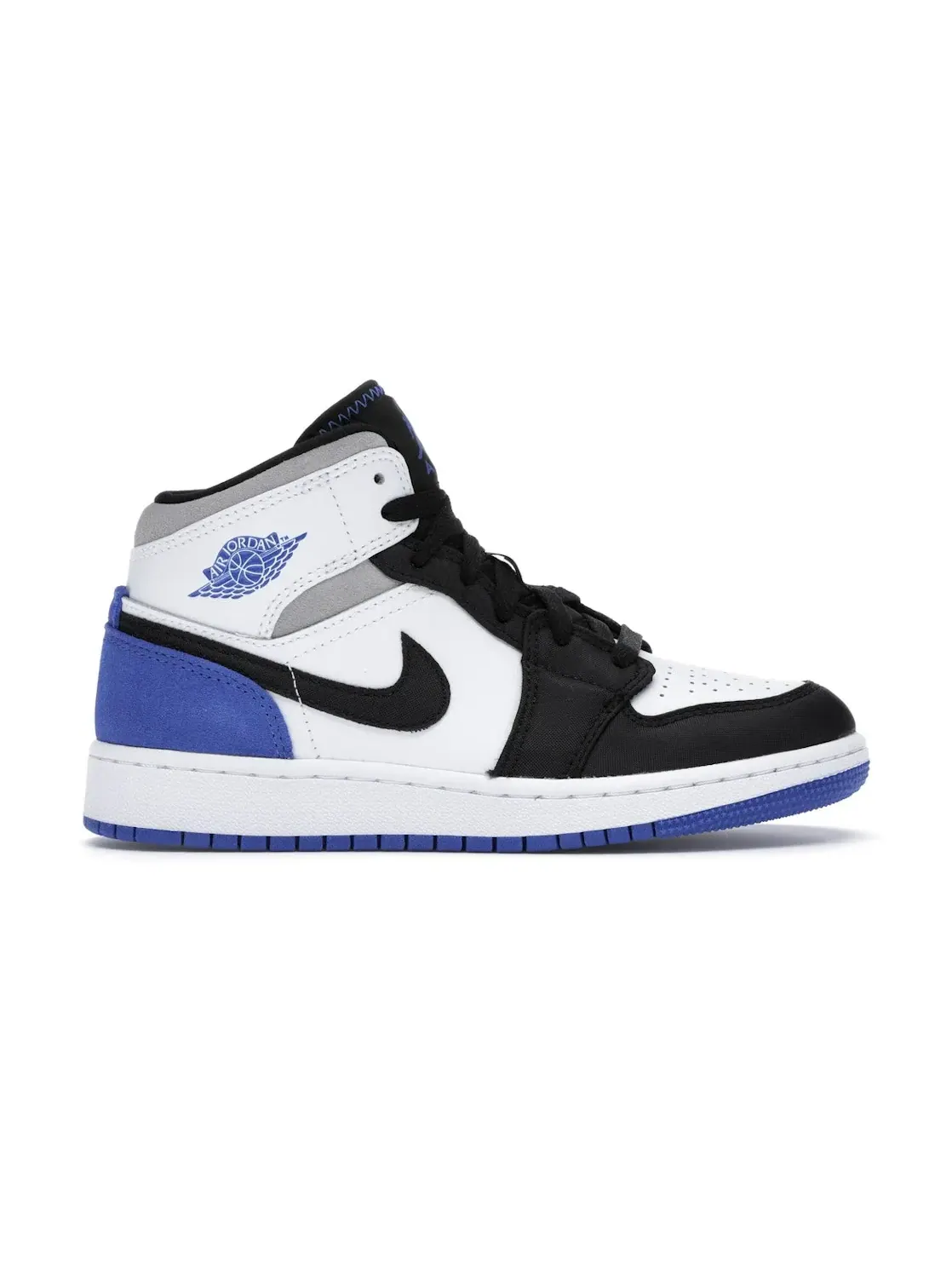 Детские кроссовки Jordan 1 Mid SE White Black Royal Kids Jordan — изображение 1 из 4
