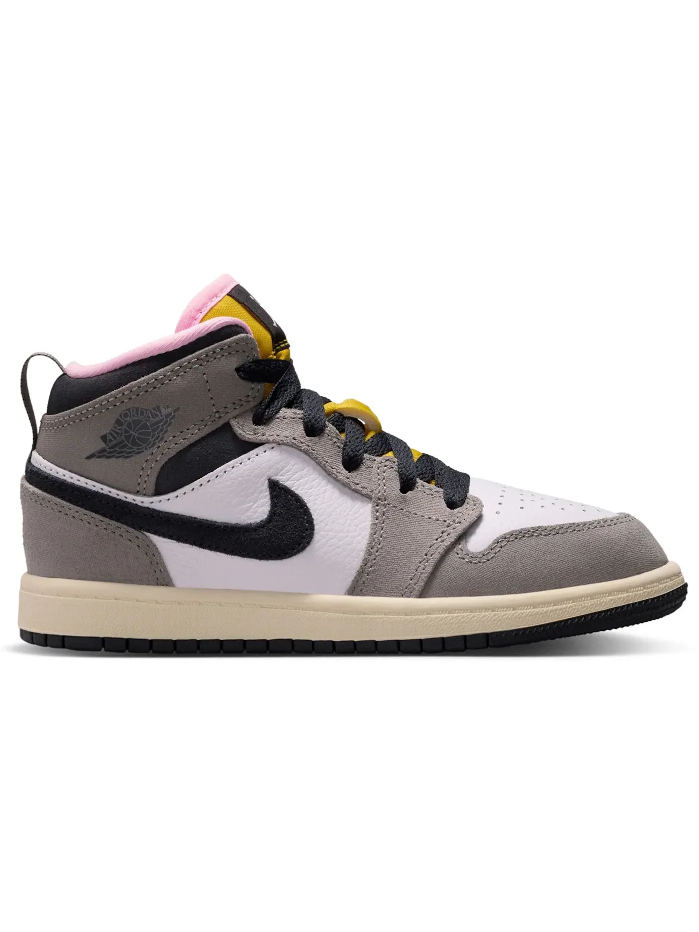 Детские кроссовки с высоким верхом Jordan 1 Mid SE Jordan — изображение 1 из 1, белый темный серый