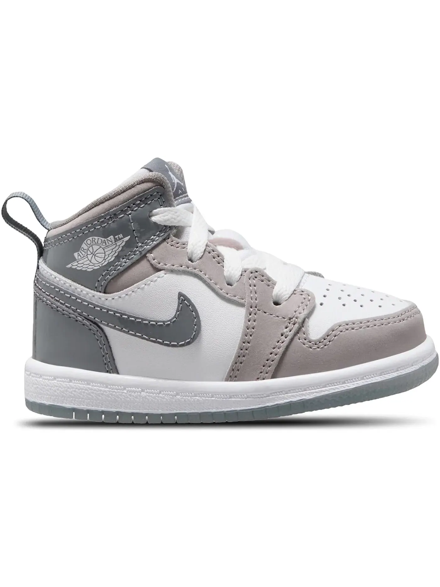 Детские кеды Lifestyle Jordan 1 Mid SE — изображение 1 из 1, белый/серый/серый