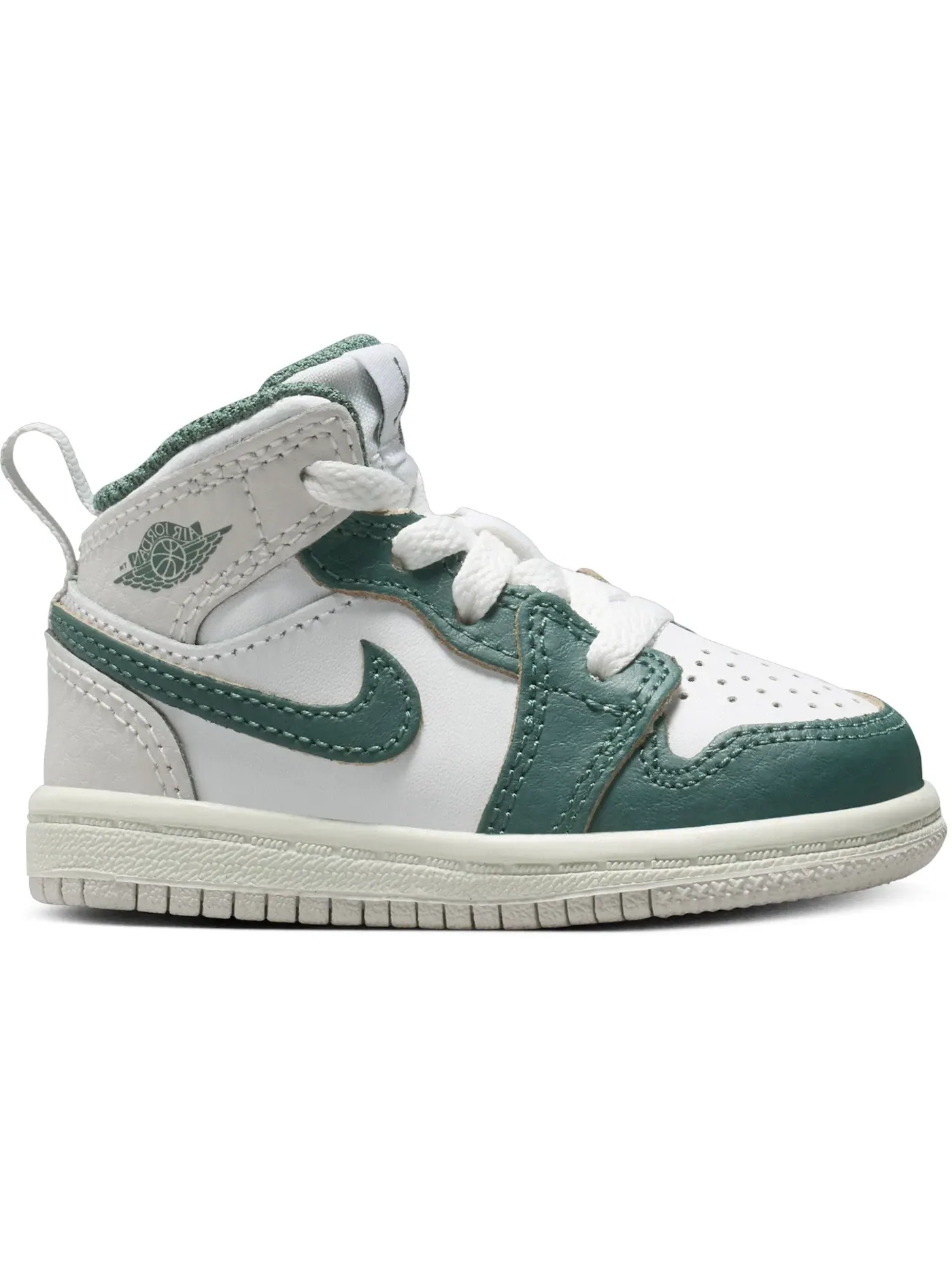Детские кроссовки с классическим дизайном Jordan 1 Mid SE Jordan — изображение 1 из 1, белый//серый/зеленый
