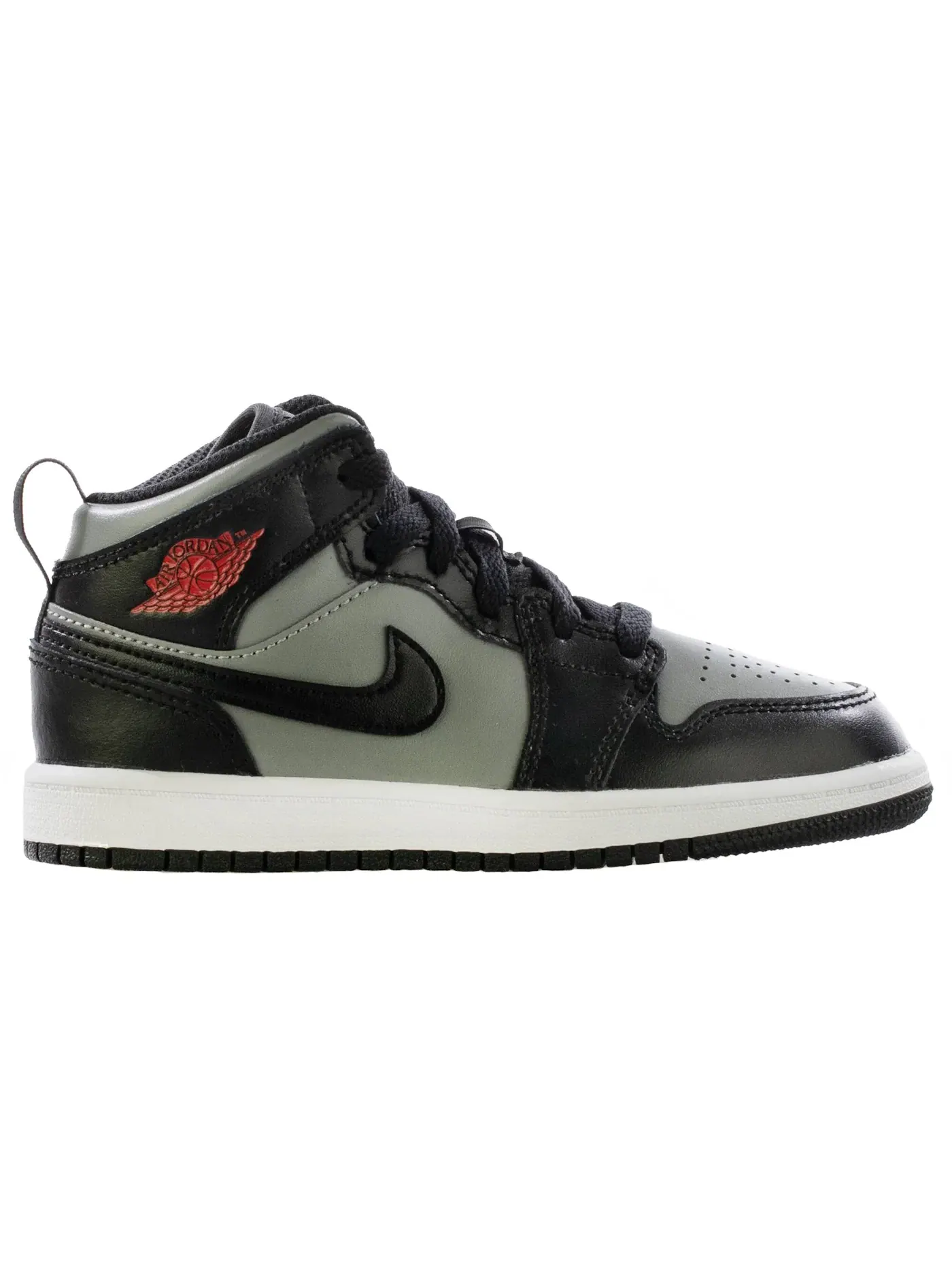 Детские кроссовки с кожаным верхом Jordan 1 Mid Shadow Red — изображение 1 из 1, черный/красный-серый