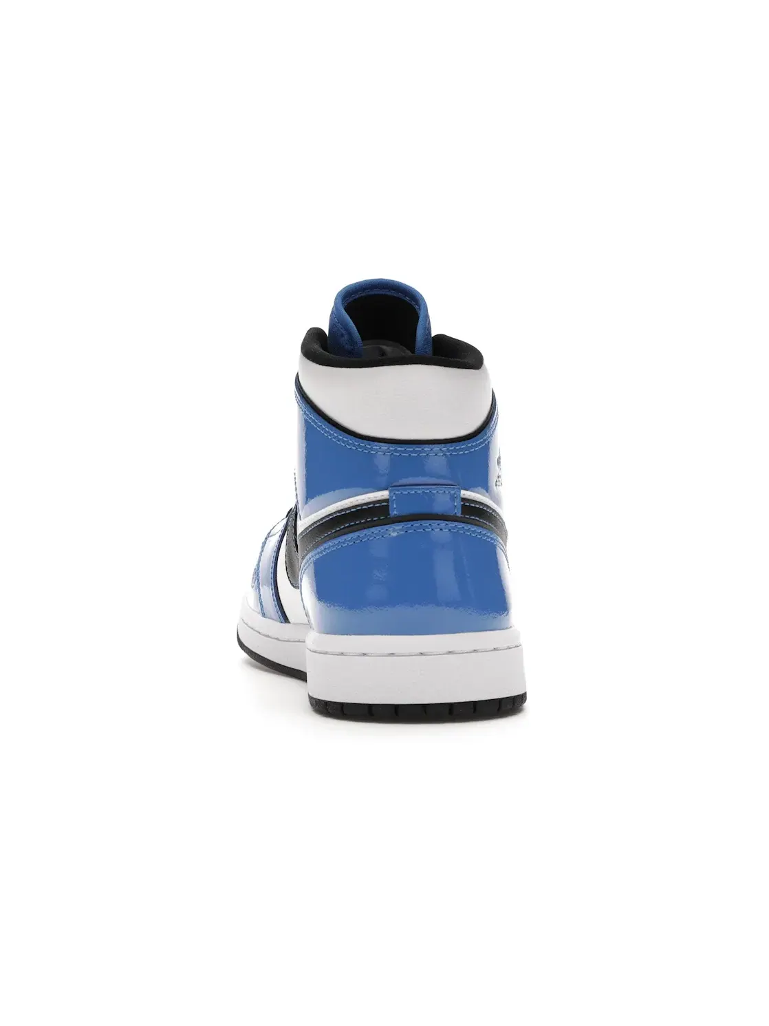 Мужские кроссовки с патентованной кожей Jordan 1 Mid Signal Blue Jordan — изображение 4 из 4, синий/черный-белый
