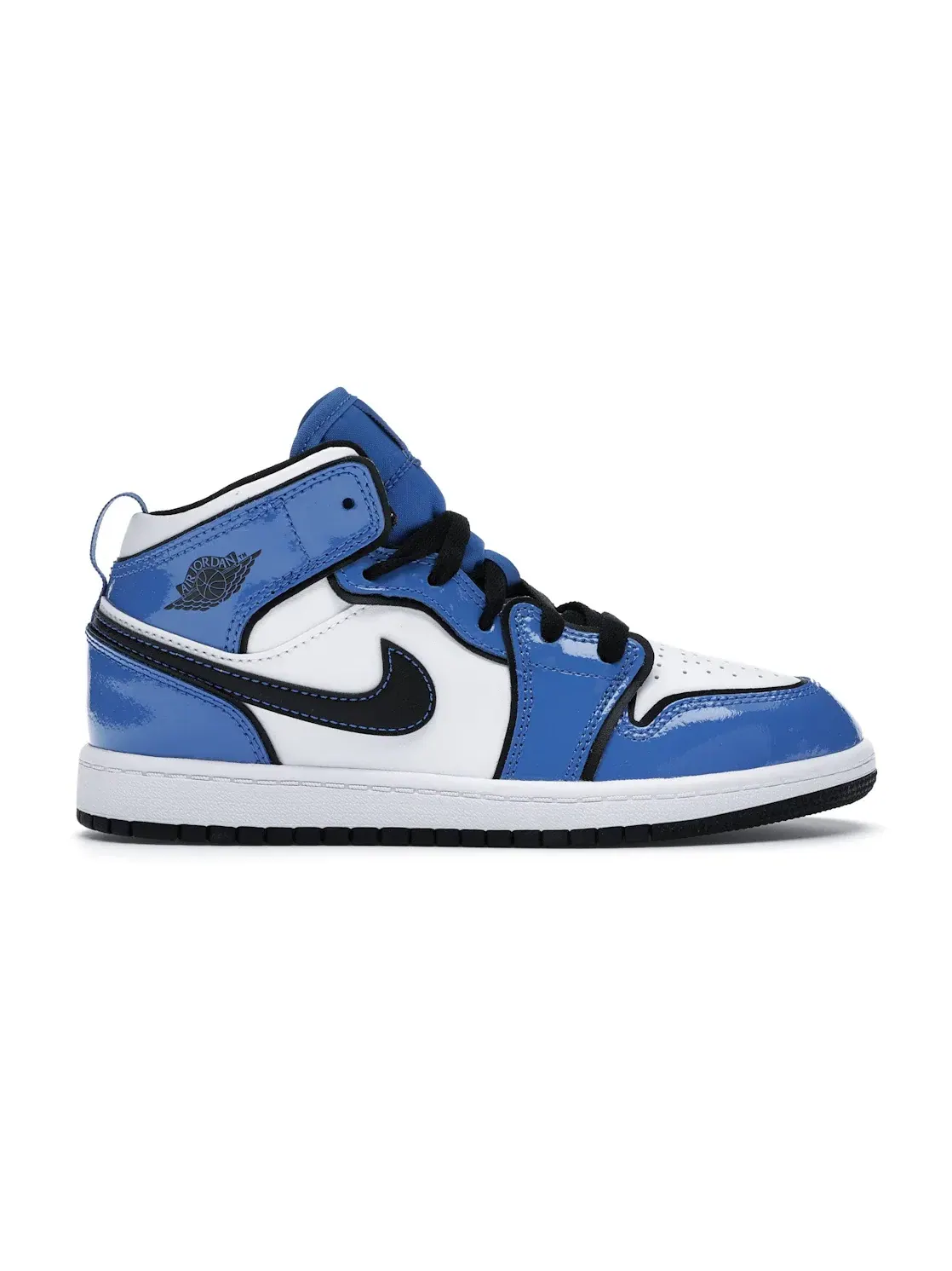 Детские кроссовки с высоким верхом Jordan 1 Mid Signal Blue Jordan — изображение 1 из 4, синий/черный-белый
