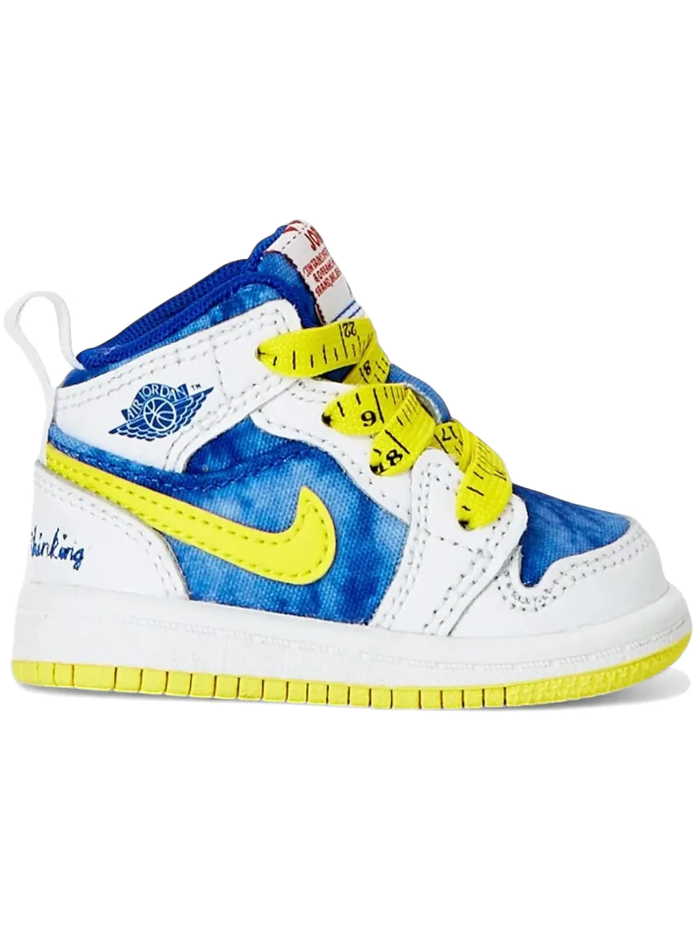 Детские кроссовки Lifestyle Jordan 1 Mid — изображение 1 из 1, белый/желтый//синий