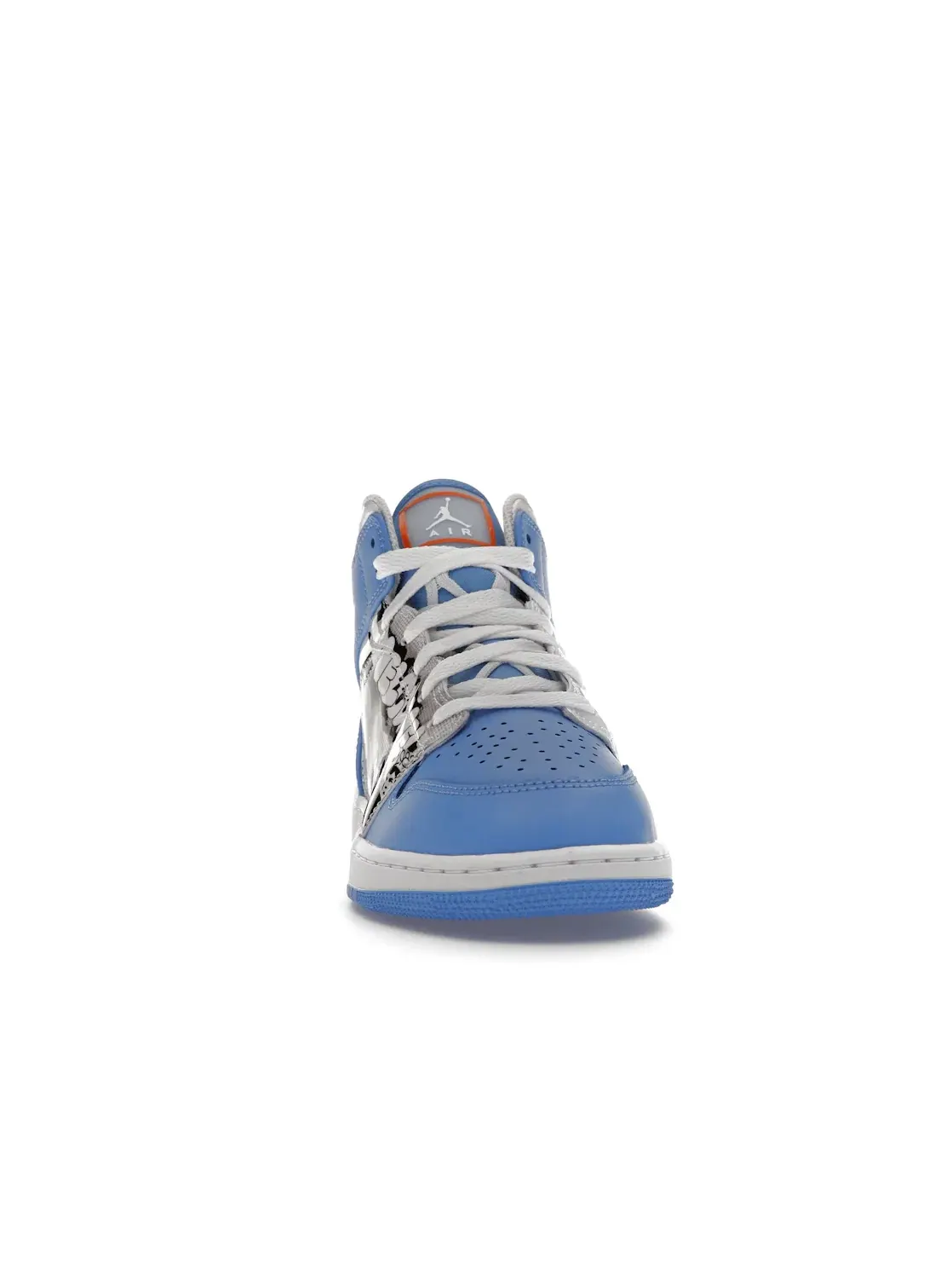 Детские кроссовки с принтом Jordan 1 Mid Sneaker School Game Winner (GS) Jordan — изображение 2 из 4, белый//синий