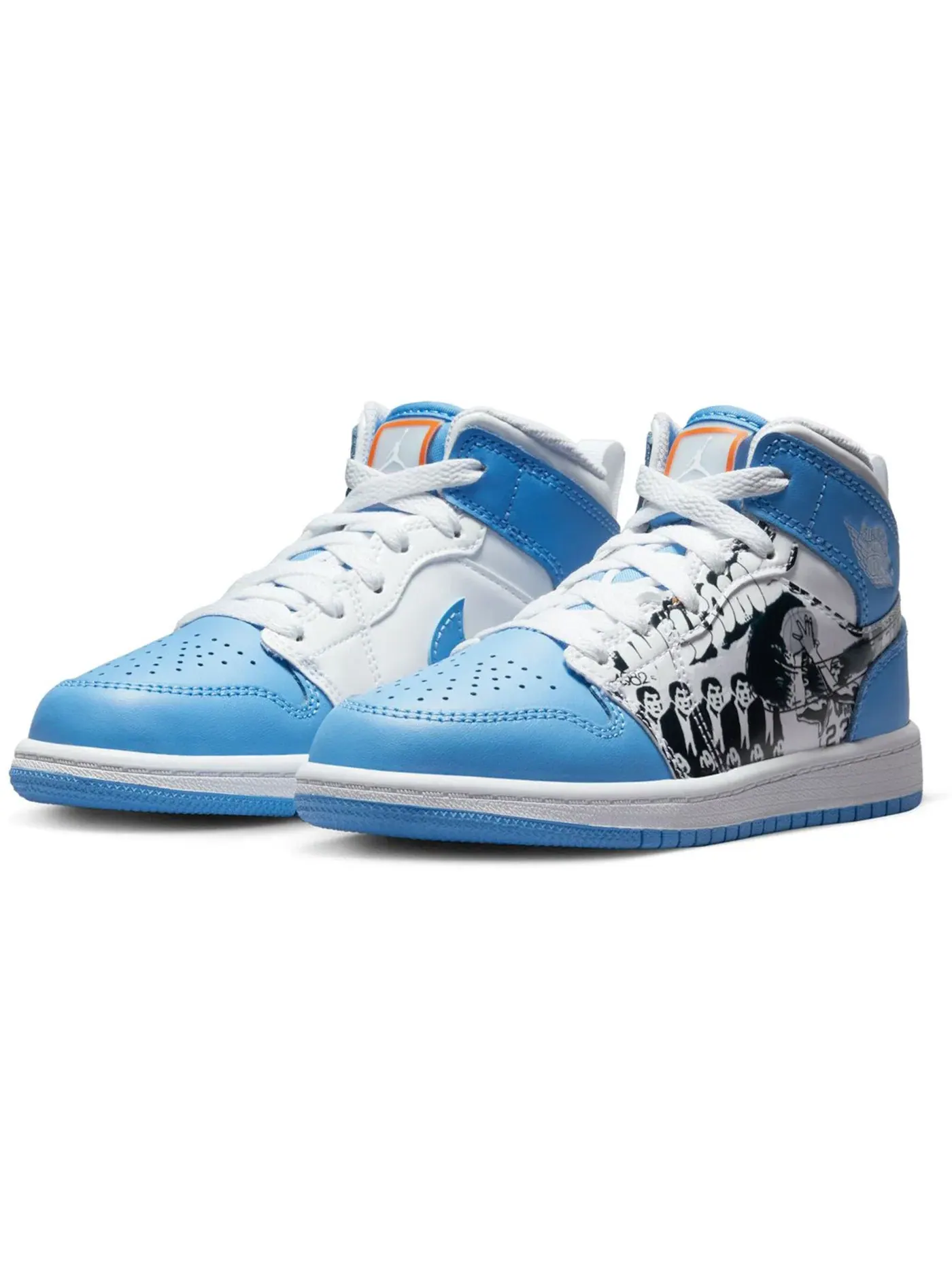 Детские кроссовки с принтом Jordan 1 Mid Jordan — изображение 2 из 2, белый/синий