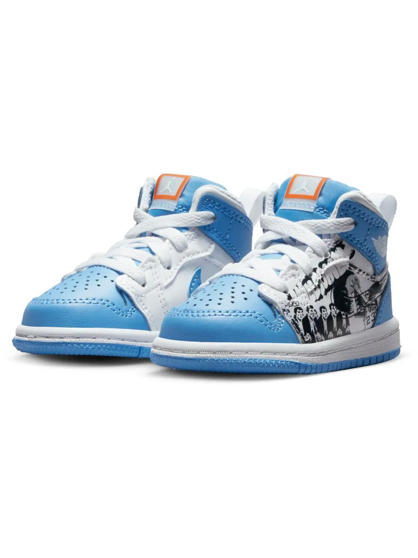 Детские кроссовки Lifestyle с принтом Jordan 1 Mid Jordan — изображение 2 из 2, белый/синий