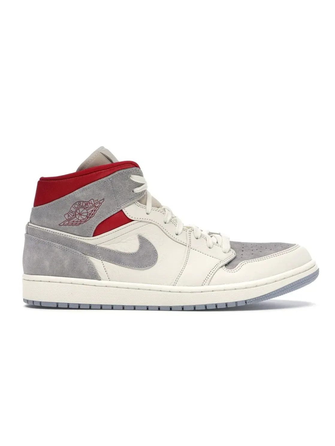 Мужские кроссовки с замшевыми вставками Jordan 1 Mid Jordan — изображение 1 из 4, серый красный белый