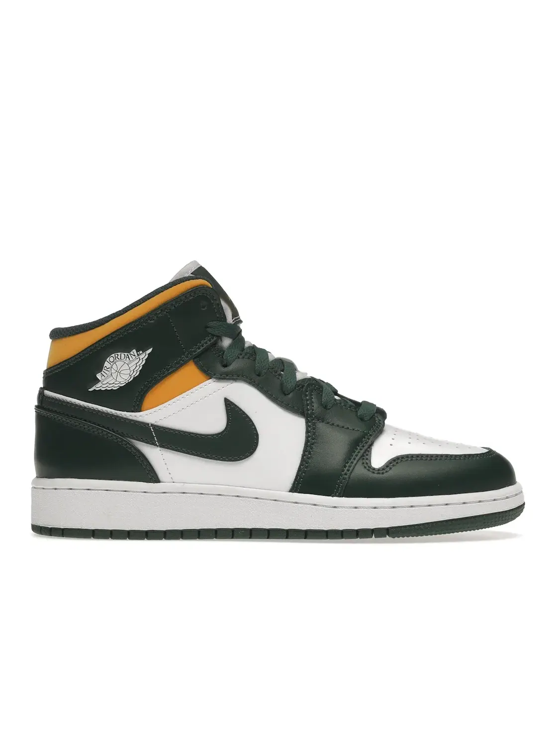 Детские кроссовки с цветной отделкой Jordan 1 Mid — изображение 1 из 4, зеленый/-белый