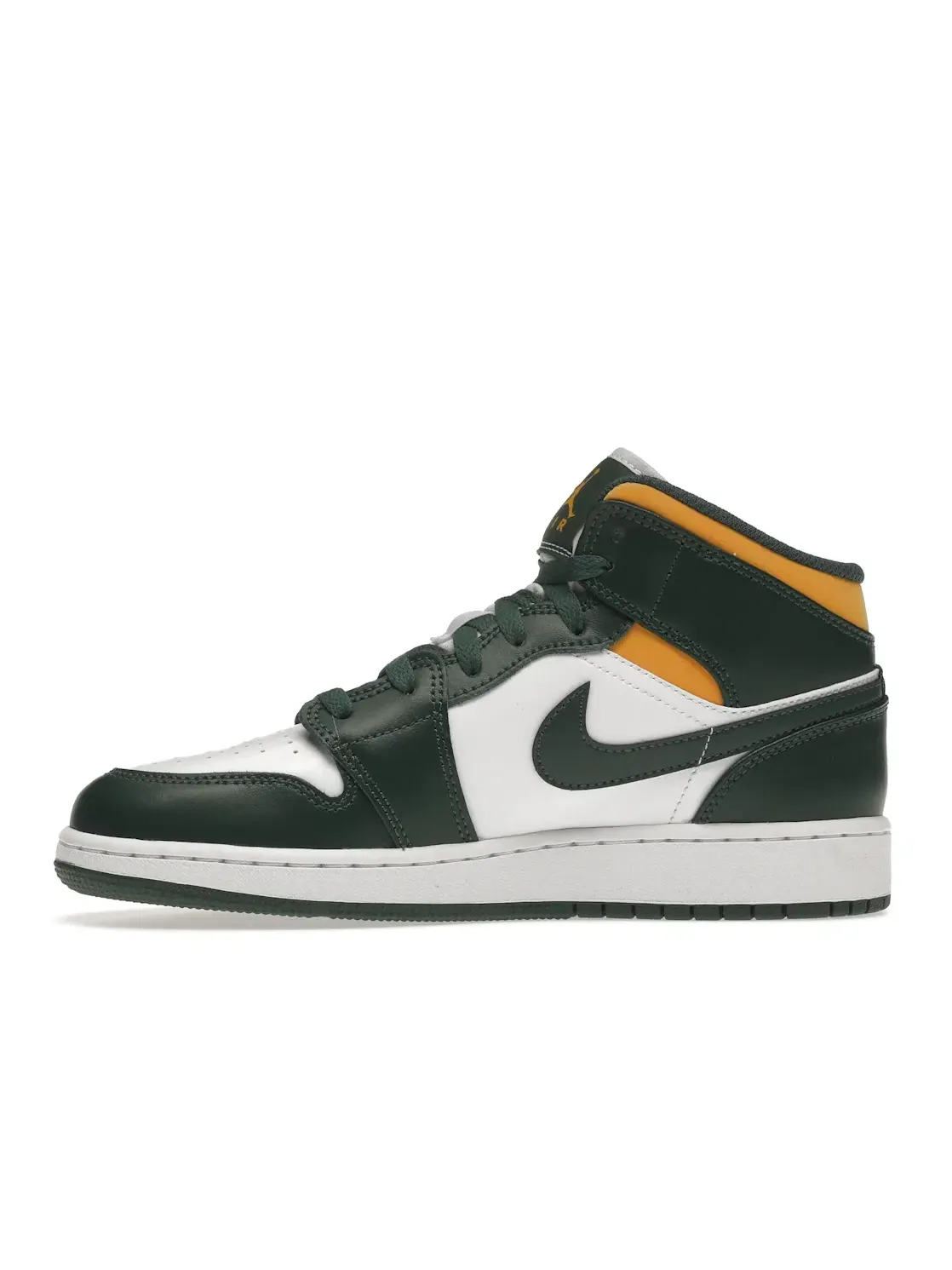 Детские кроссовки с цветной отделкой Jordan 1 Mid — изображение 3 из 4, зеленый/-белый