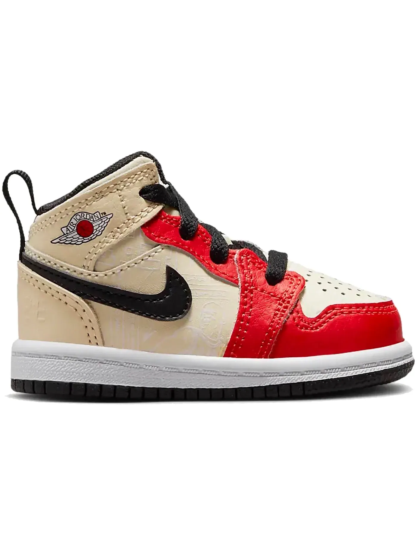 Детские кроссовки Lifestyle с принтом Jordan 1 Mid SS Jordan — изображение 1 из 2, черный/белый/красный