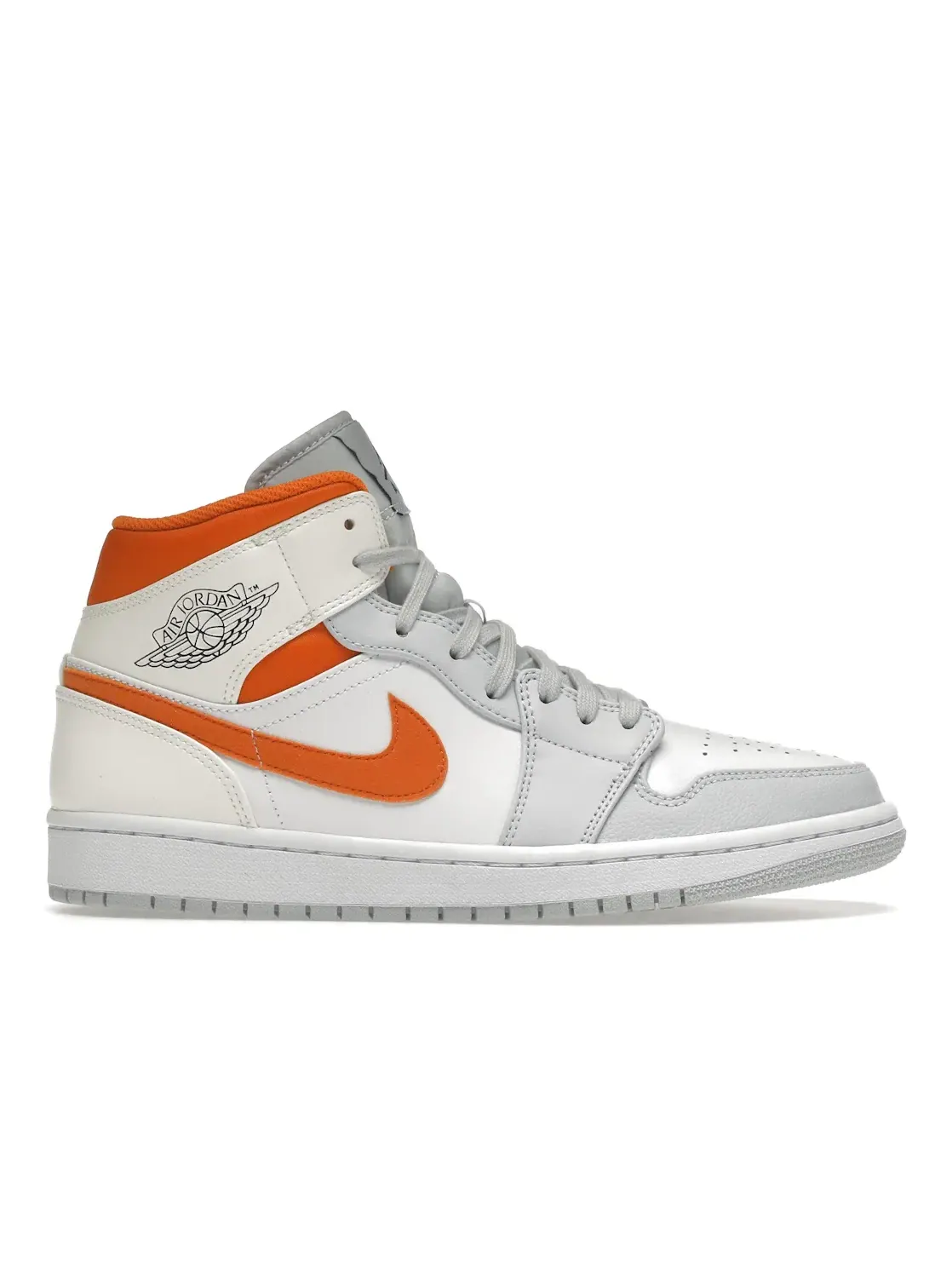Мужские кроссовки с кожаным верхом Jordan 1 Mid Jordan — изображение 1 из 4, белый/-платиновый