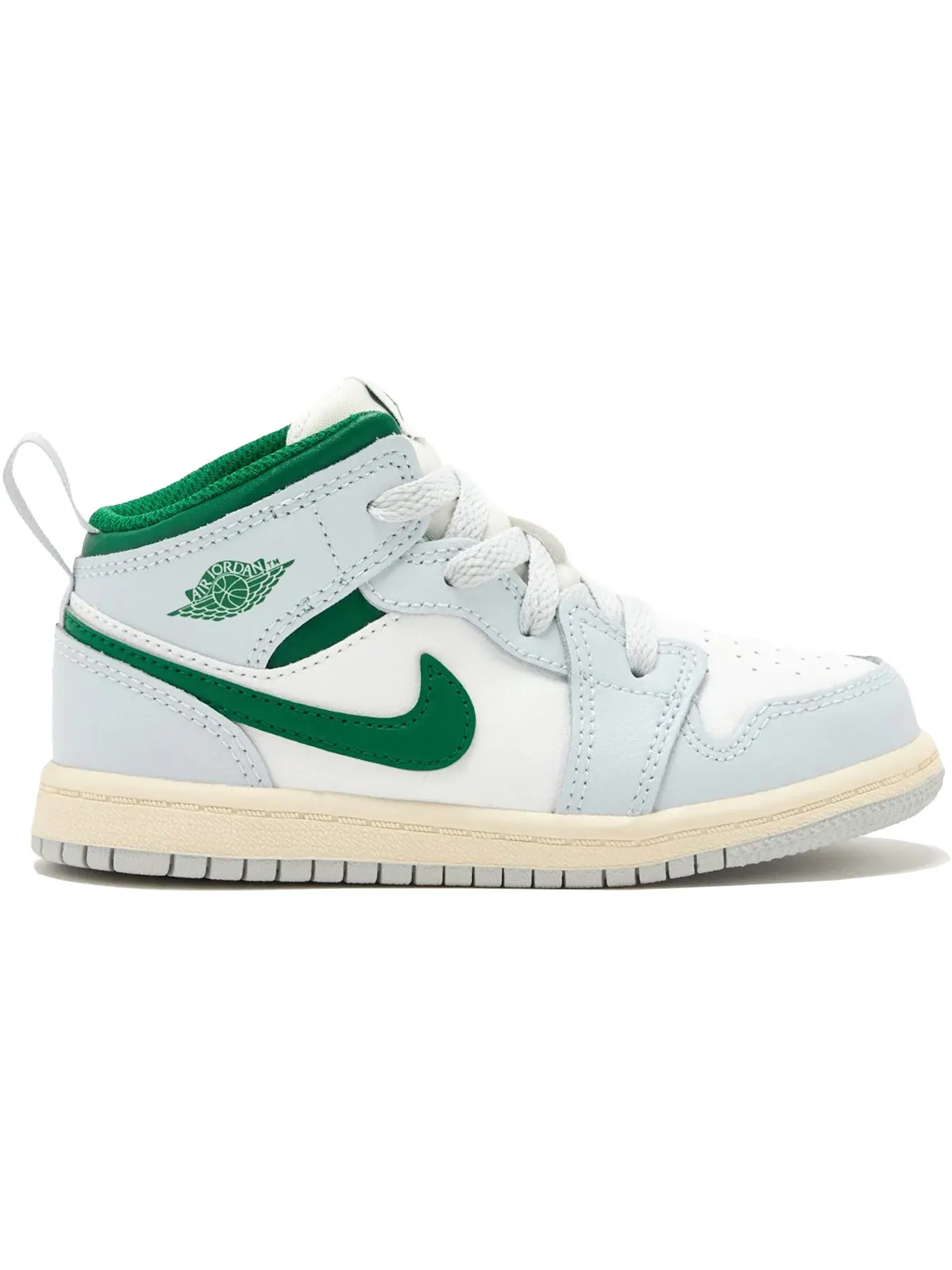 Детские кроссовки Lifestyle Summit White Pure Platinum Sail Pine Green Jordan 1 Mid Jordan — изображение 1 из 1