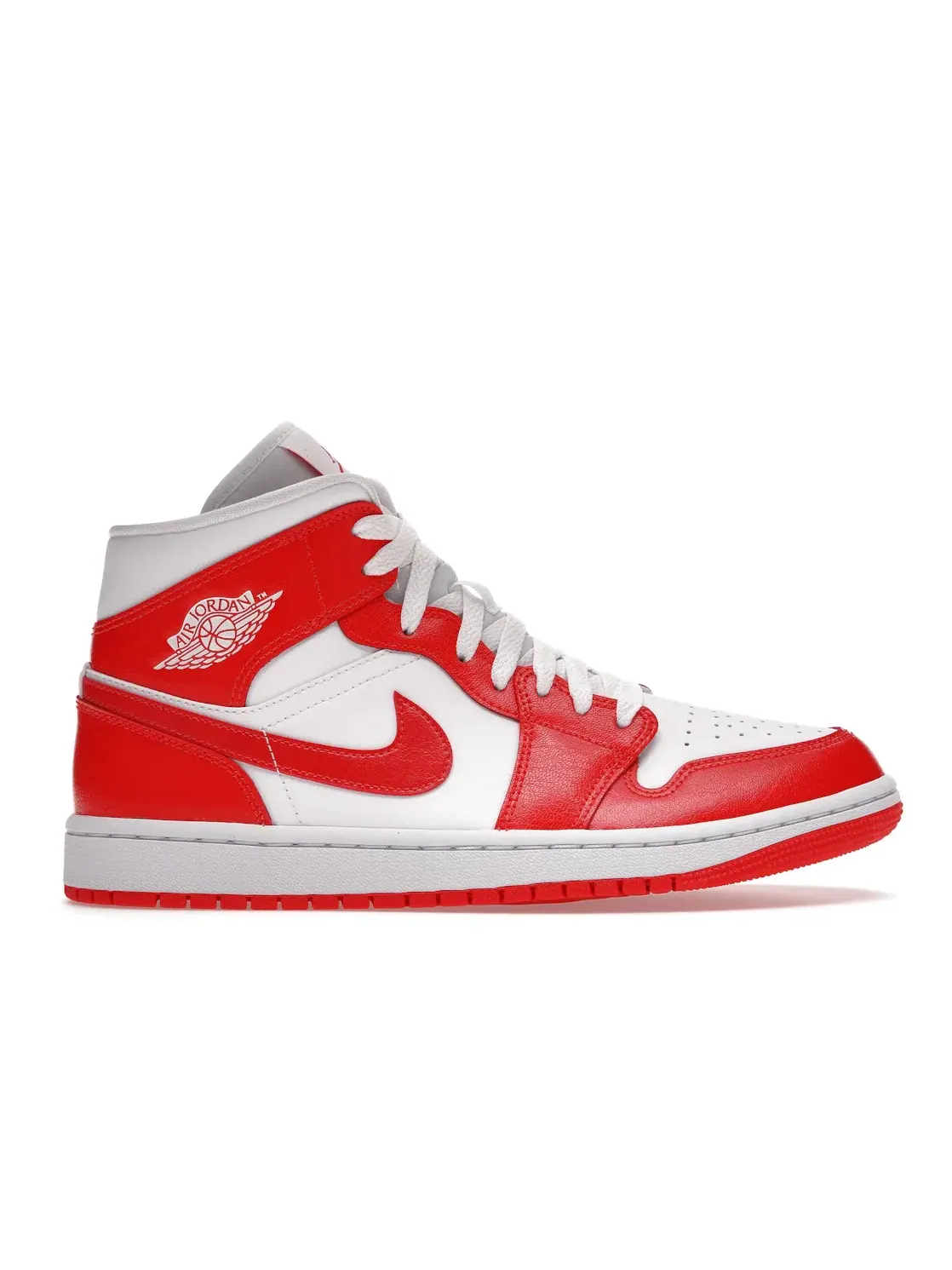 Женские кроссовки с кожаным верхом Jordan 1 Mid Jordan — изображение 1 из 4, белый/белый/красный
