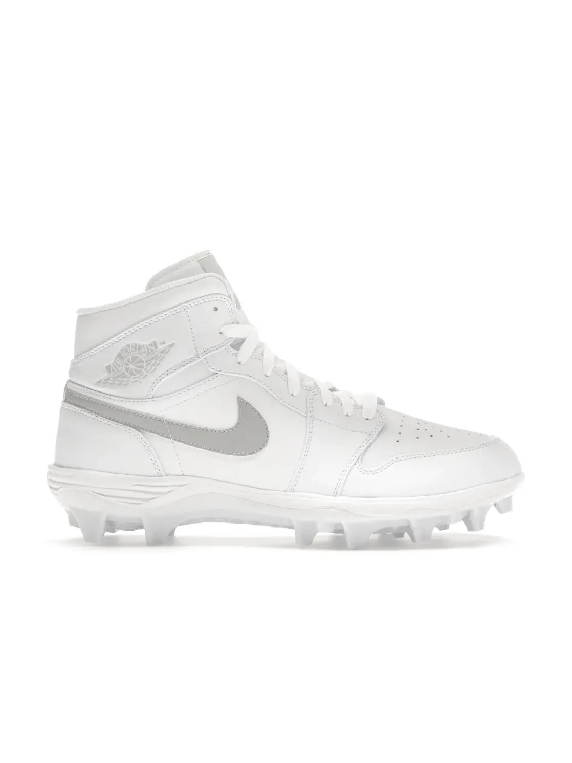 Мужские кроссовки с текстурированной кожей Jordan 1 Mid TD Cleat — изображение 1 из 4, белый/серый/белый