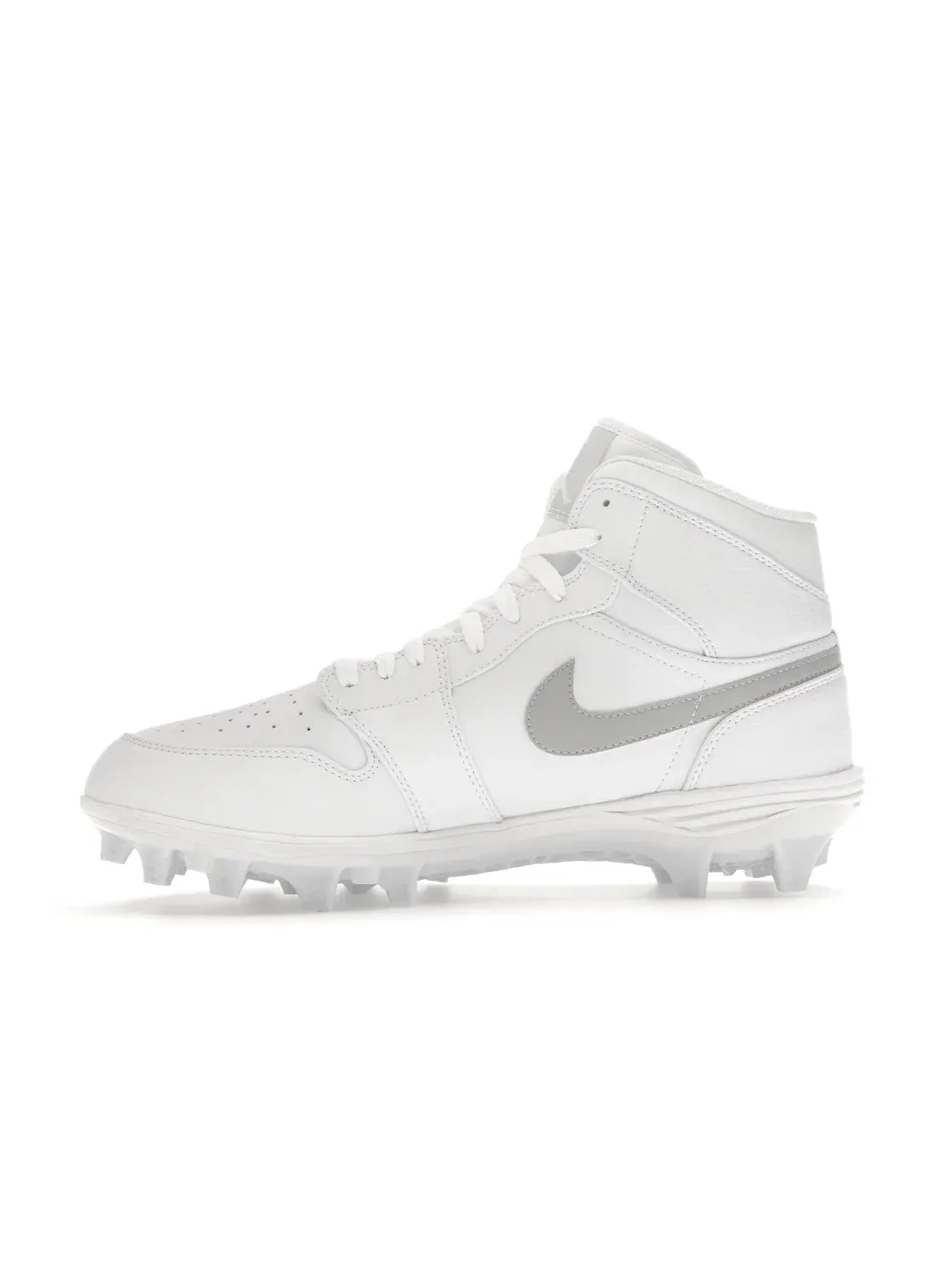 Мужские кроссовки с текстурированной кожей Jordan 1 Mid TD Cleat — изображение 3 из 4, белый/серый/белый