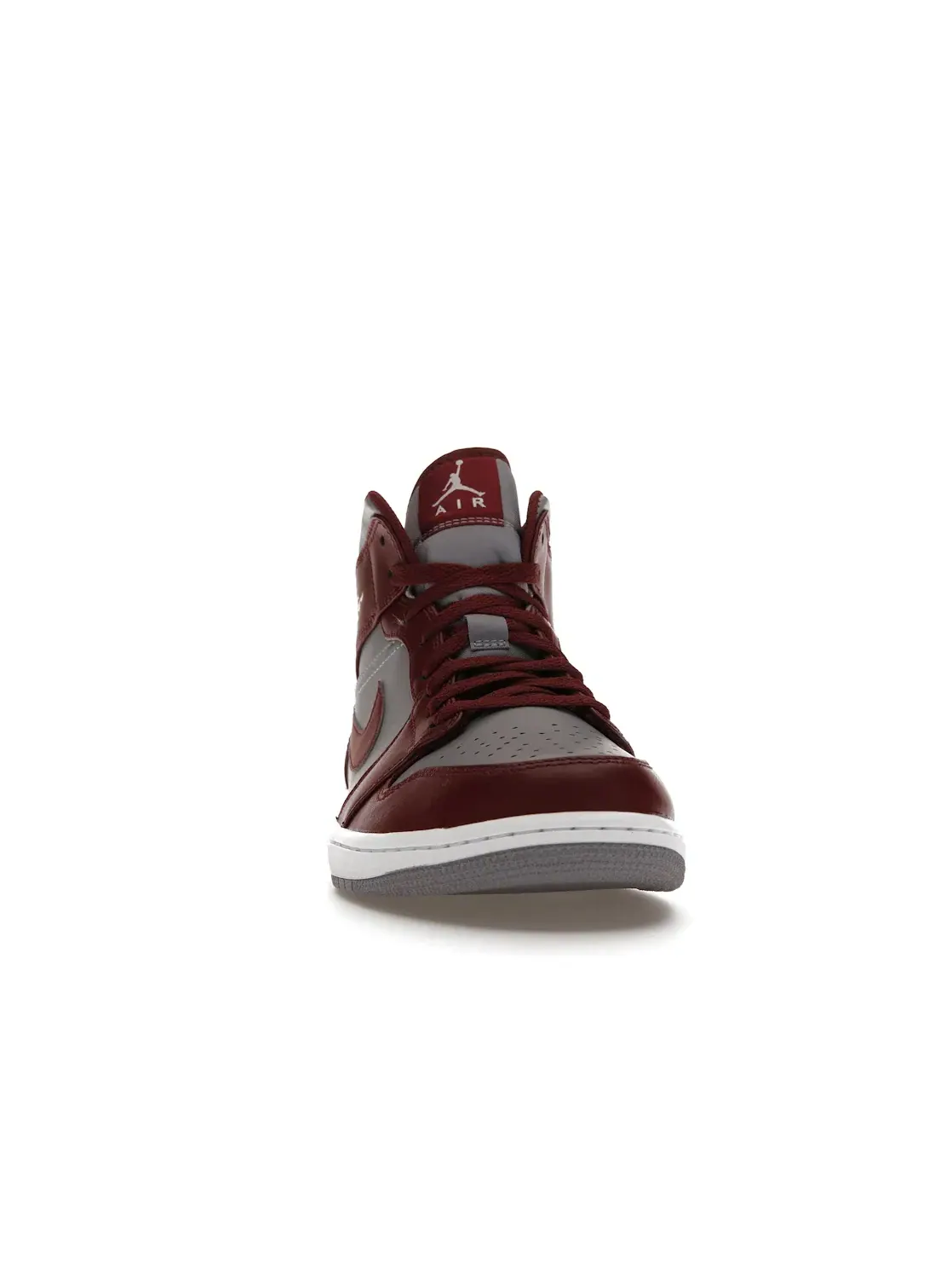 Мужские кроссовки с кожаным верхом Jordan 1 Mid — изображение 2 из 4, красный/белый-серый