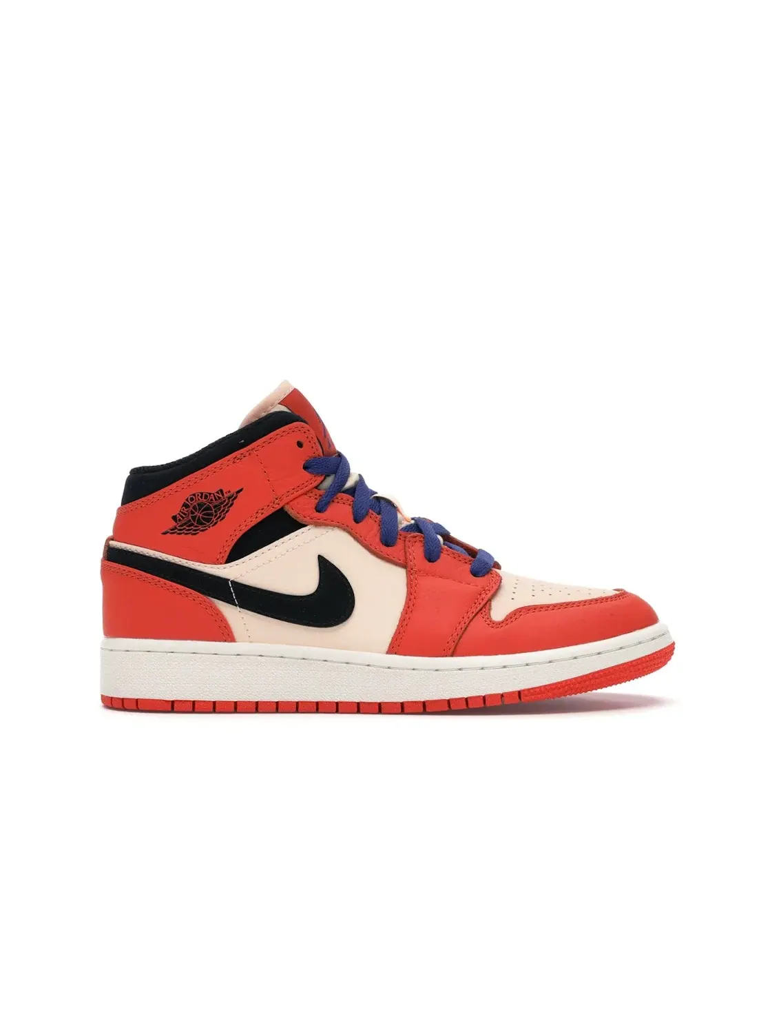 Детские кроссовки Lifestyle с длинной шнуровкой Jordan 1 Mid — изображение 1 из 4, оранжевый/черный