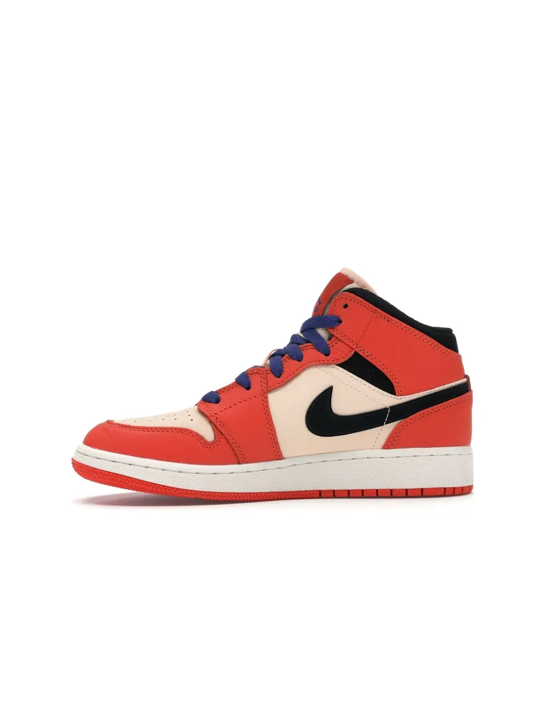 Детские кроссовки Lifestyle с длинной шнуровкой Jordan 1 Mid — изображение 3 из 4, оранжевый/черный
