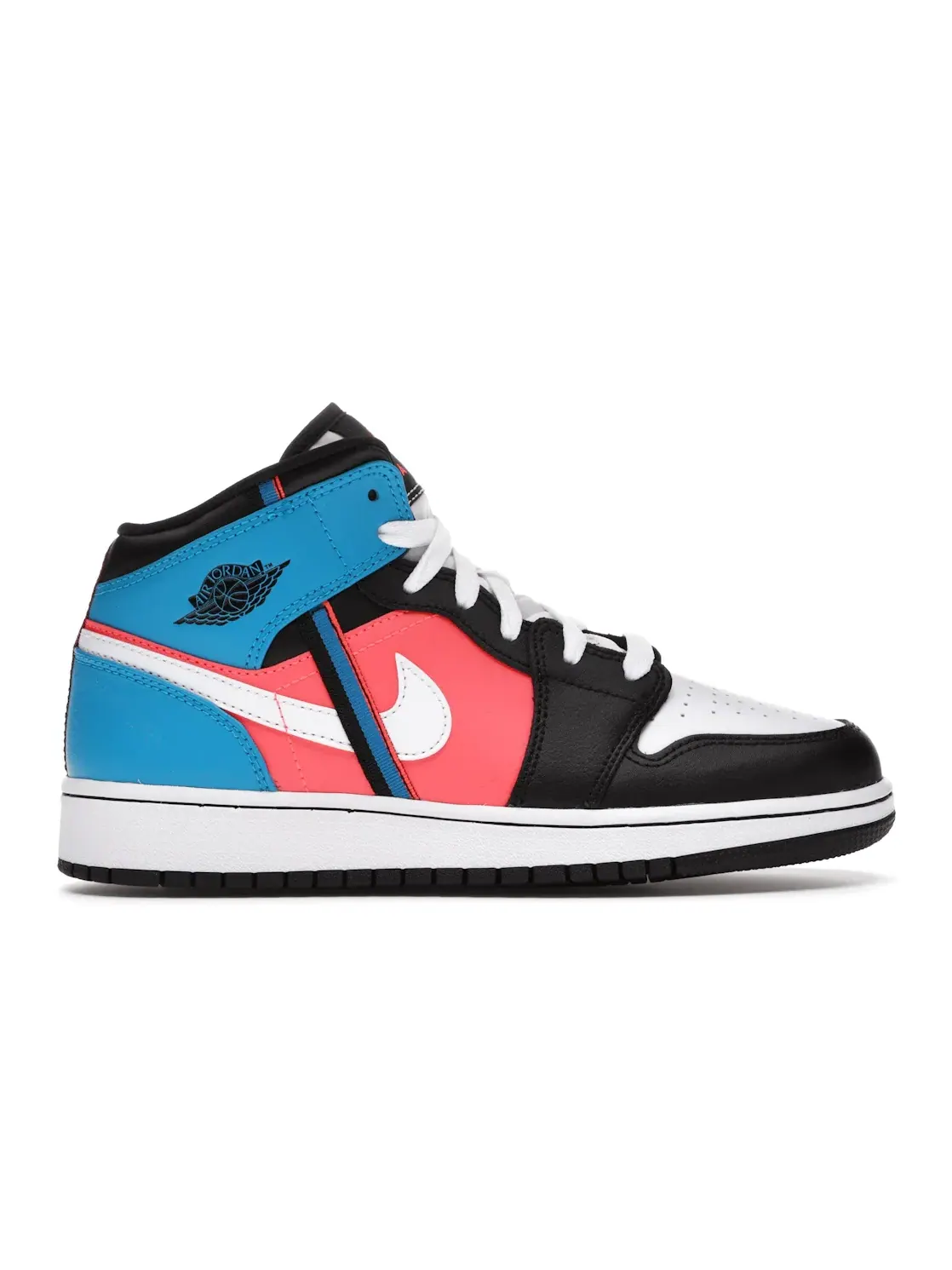 Детские кроссовки с принтом Jordan 1 Mid Tri Color Ribbons Jordan — изображение 1 из 4, черный/синий--белый