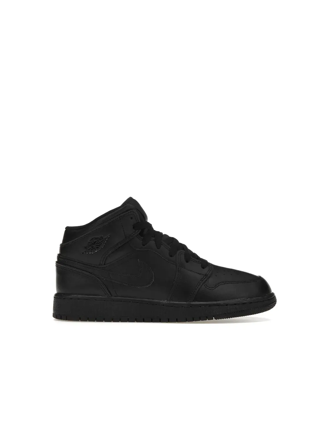 Детские кроссовки для мальчиков кожаные Jordan 1 Mid — изображение 1 из 4, черный/черный/черный