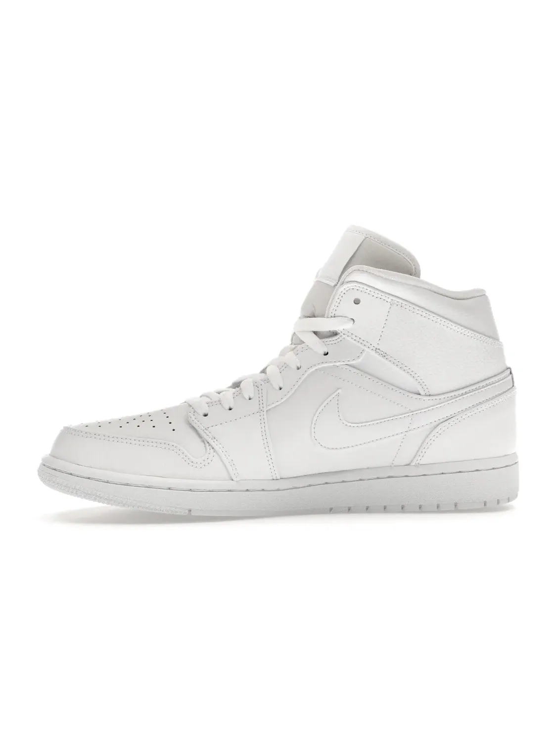 Мужской кед Air Jordan 1 Mid Triple White Jordan — изображение 3 из 4, белый/белый-белый