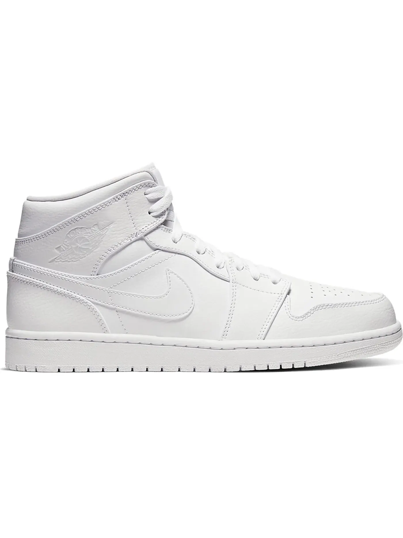 Мужские кроссовки с белой кожей Jordan 1 Mid — изображение 1 из 1, белый/белый