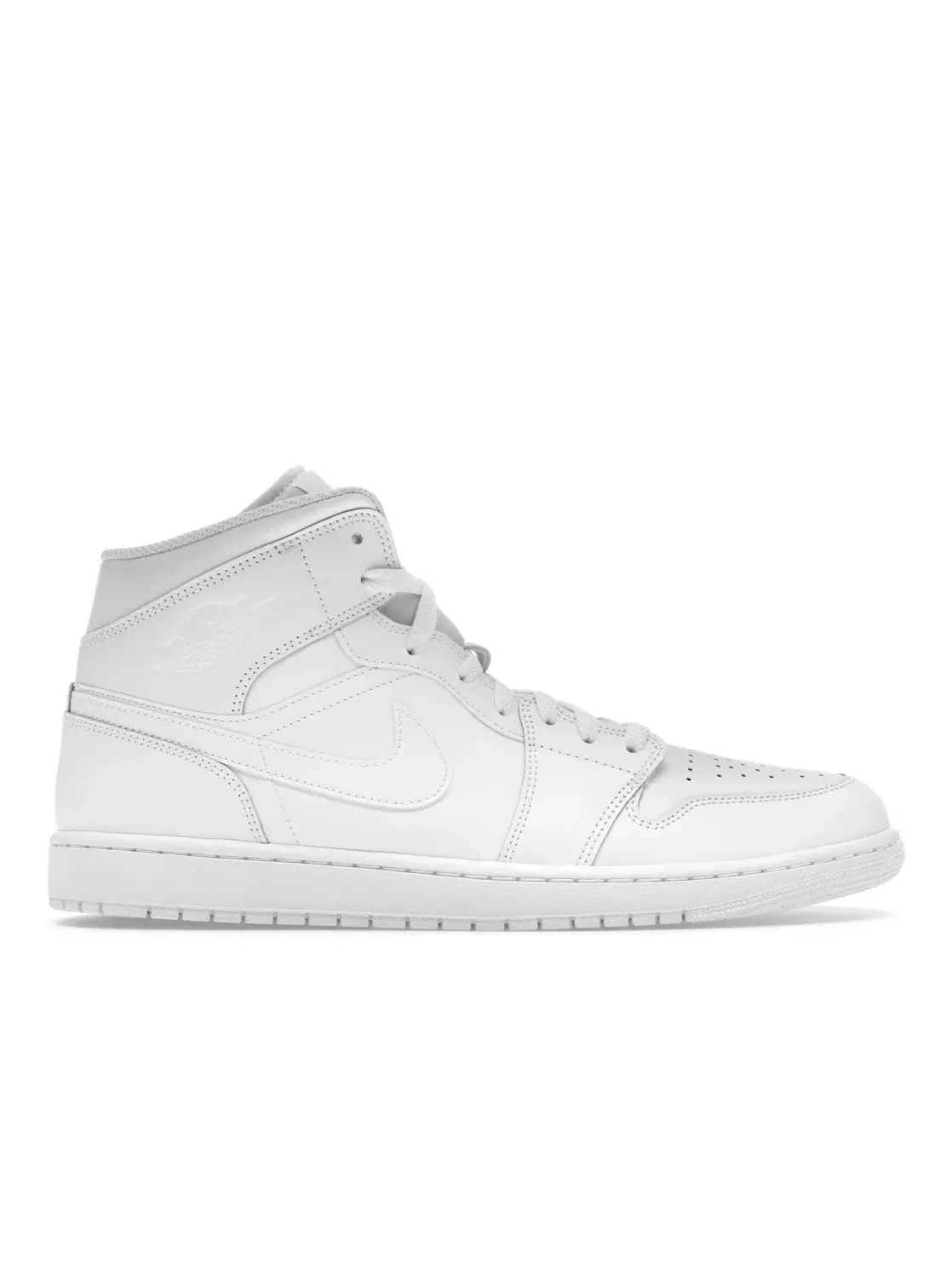 Мужские кроссовки с белой кожаной отделкой Jordan 1 Mid Jordan — изображение 1 из 4, белый/белый/белый