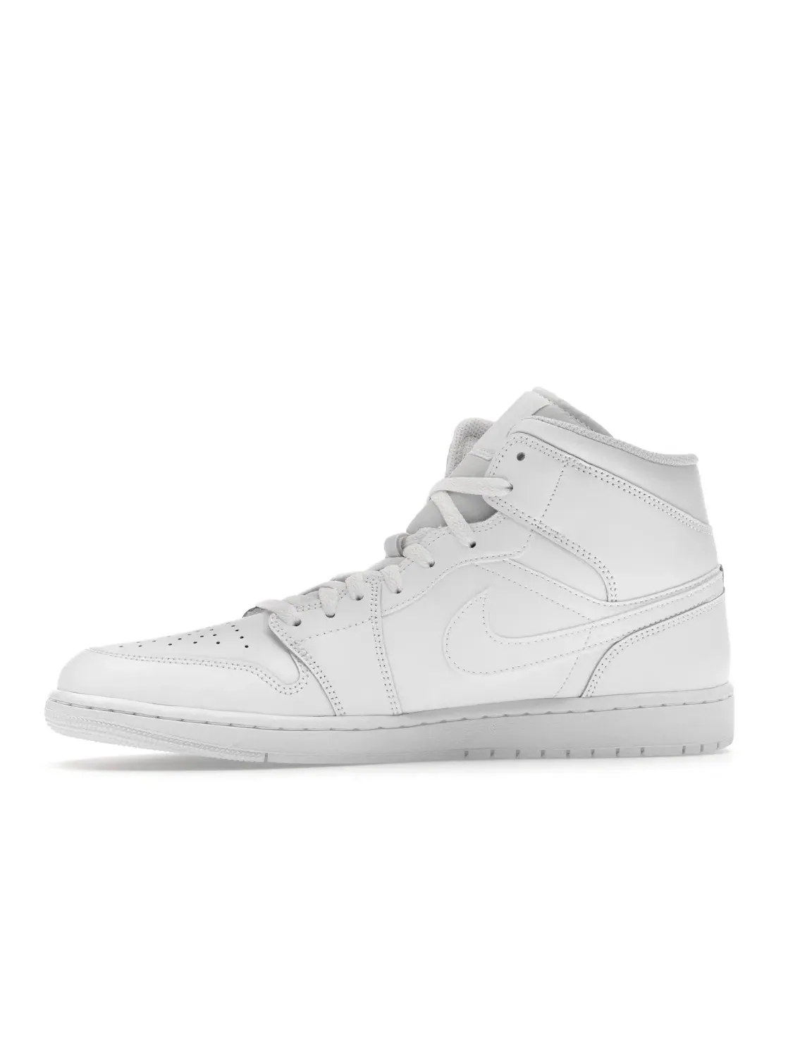 Мужские кроссовки с белой кожаной отделкой Jordan 1 Mid Jordan — изображение 3 из 4, белый/белый/белый
