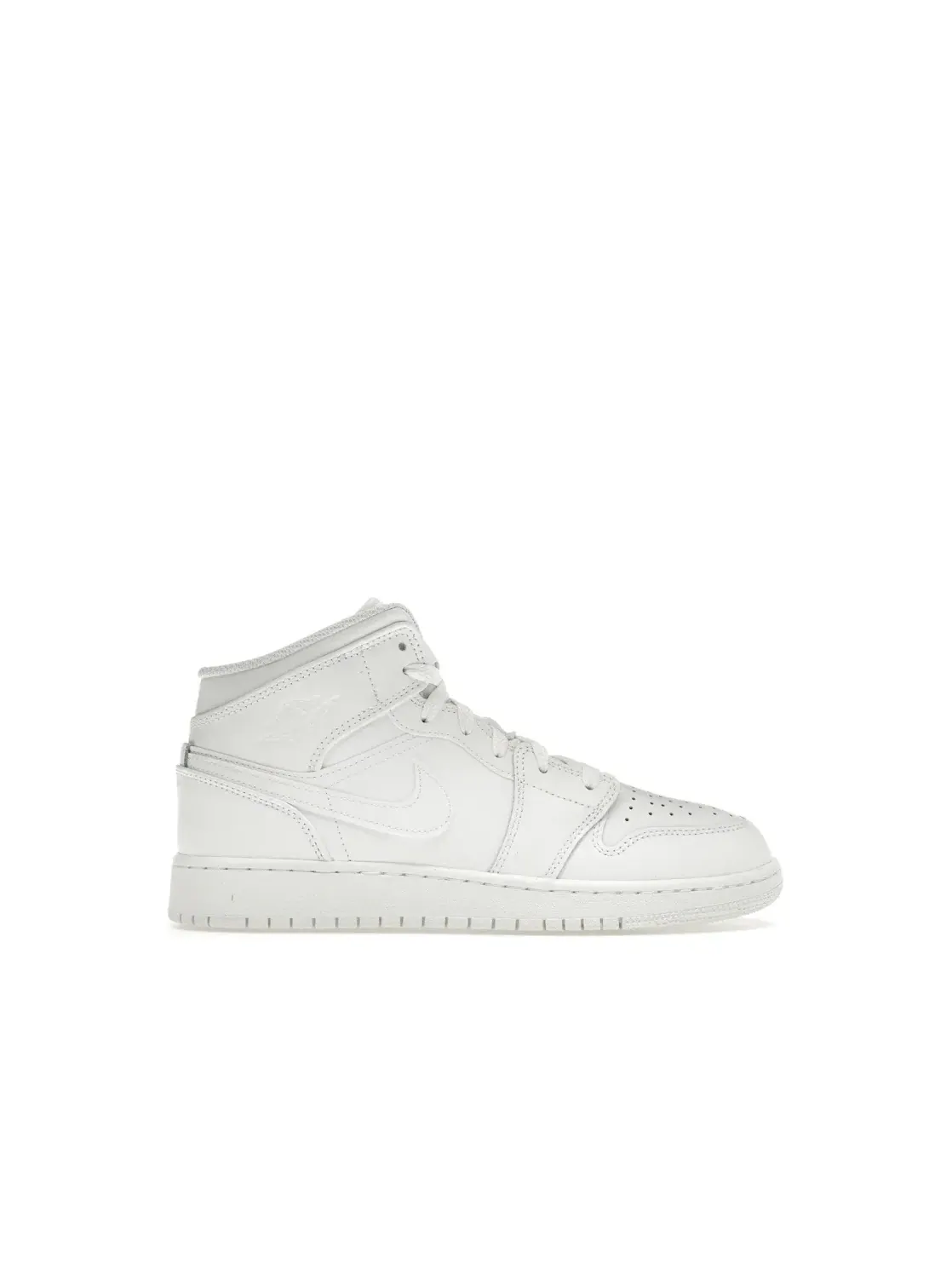 Детские кроссовки кожаные модель Jordan 1 Mid Jordan — изображение 1 из 4, белый белый белый