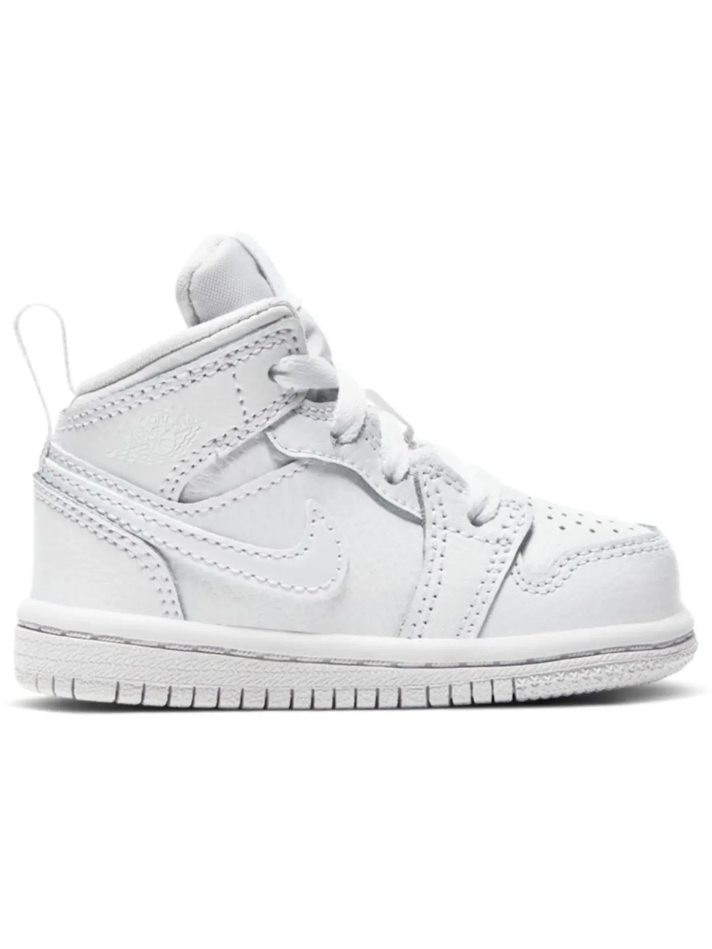 Детские кроссовки кожаные Jordan 1 Mid Jordan — изображение 1 из 1, белый/белый/белый